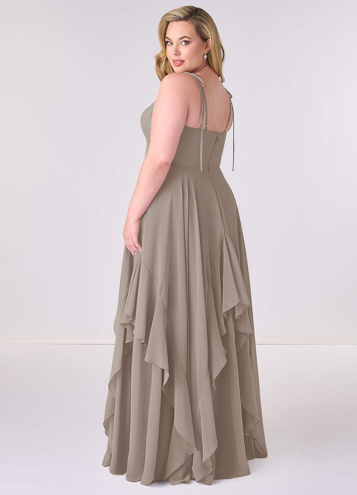 Barbie ♥ Azazie Bridesmaid Dresses V-neck Chiffon Tiered A-line Dress image6
