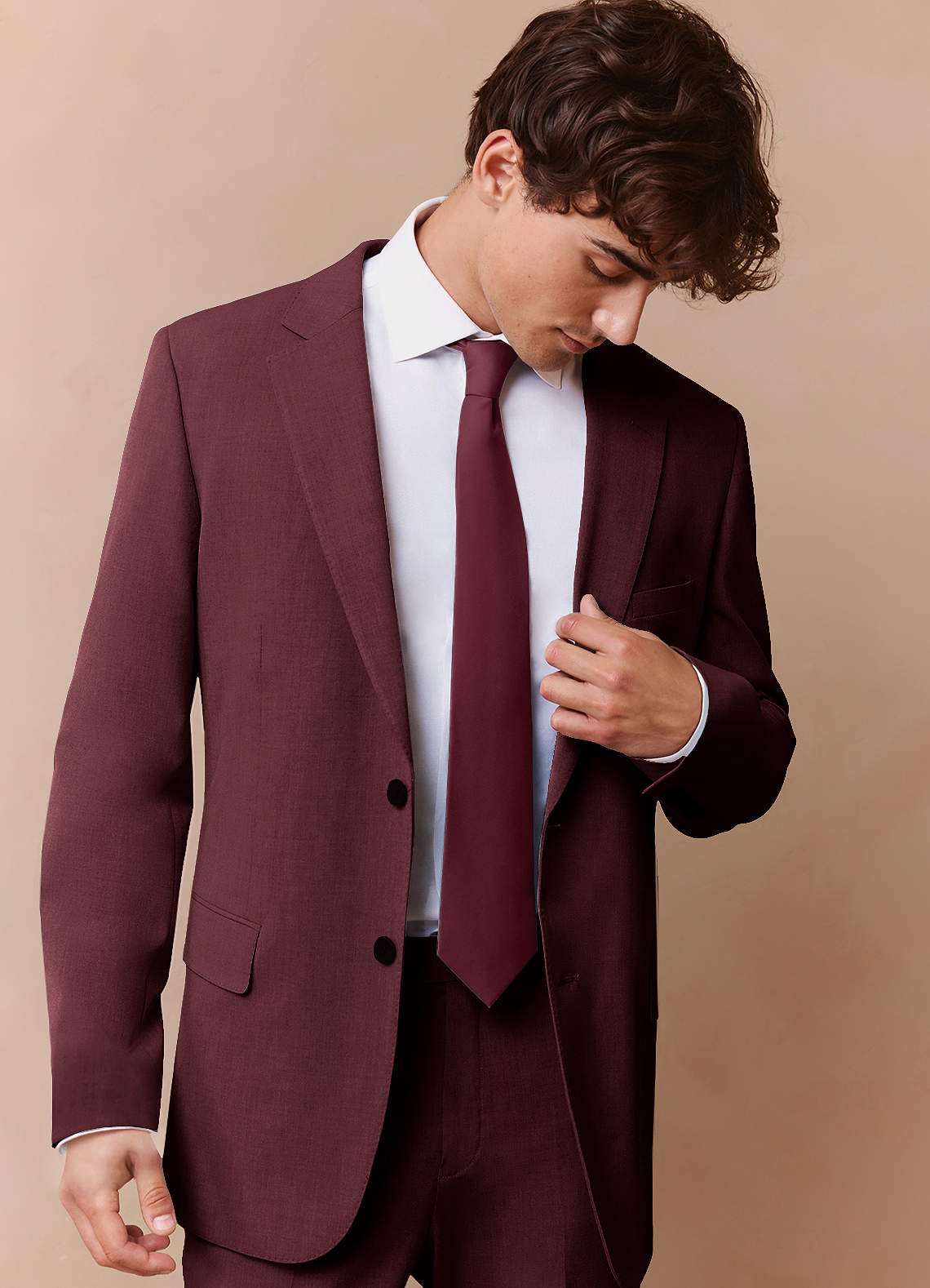 front James Cabernet Structured Stretch Suit