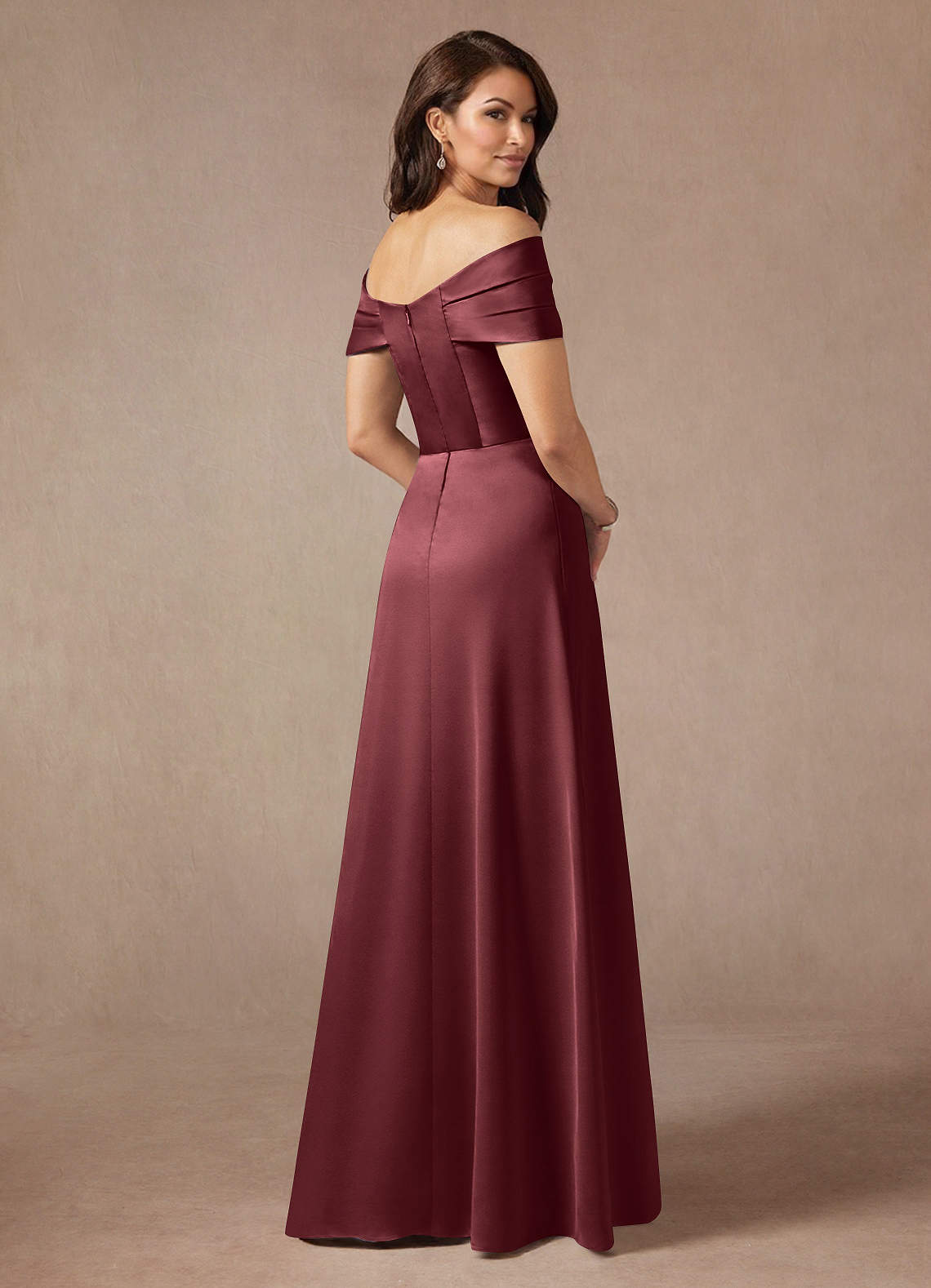 blue dress for baby girl Ladivine BD104 Bridesmaid Dress Satin A Line Scoop Neckline Slit Glass Slipper