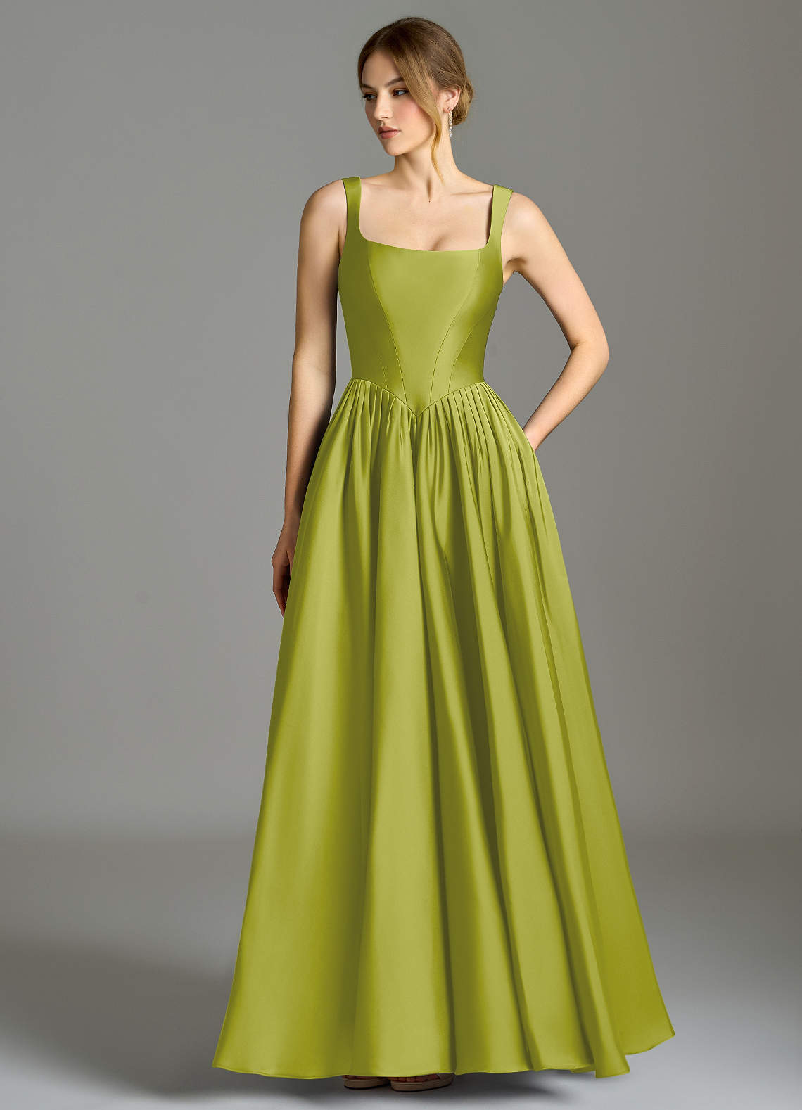 green emerald velvet dress Zapaka Women Satin Bridesmaid Dress Light Yellow Halter Sleeveless Backless Mermaid Wedding Guest Dress, Champagne / US10