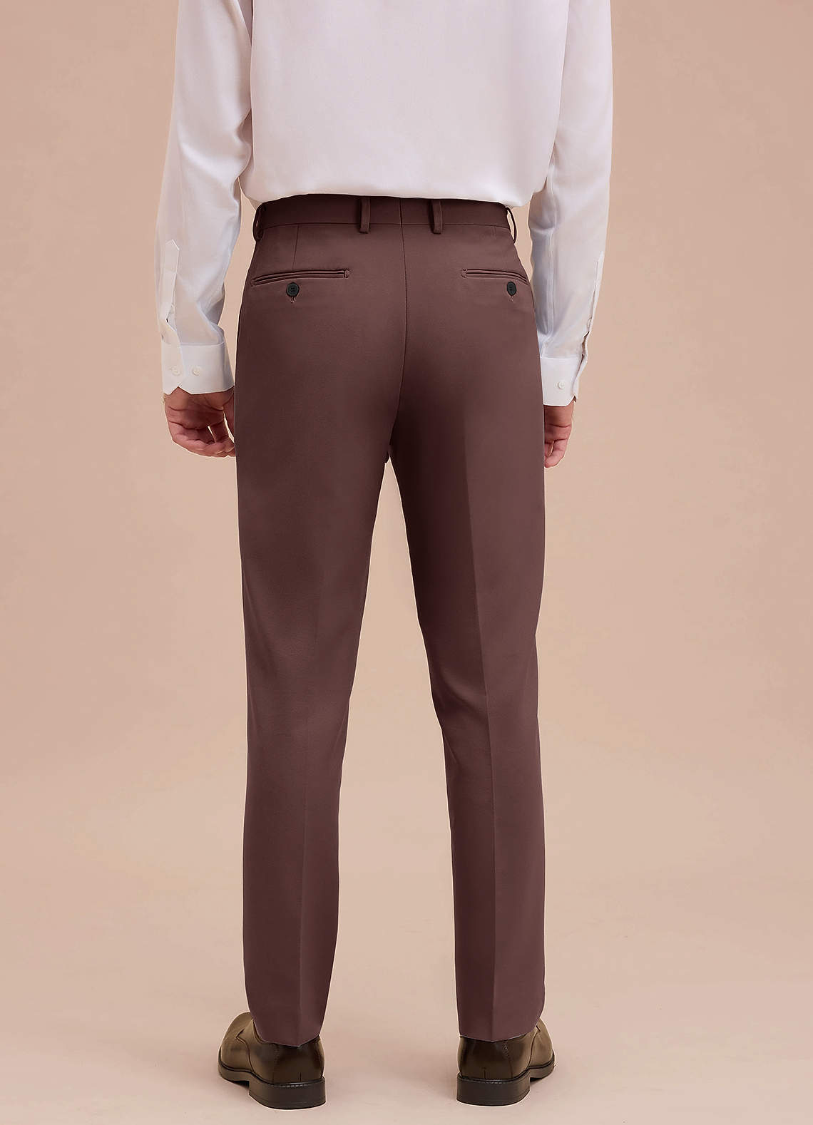 front Ethan Espresso Refined Weave Performance Dress Pants