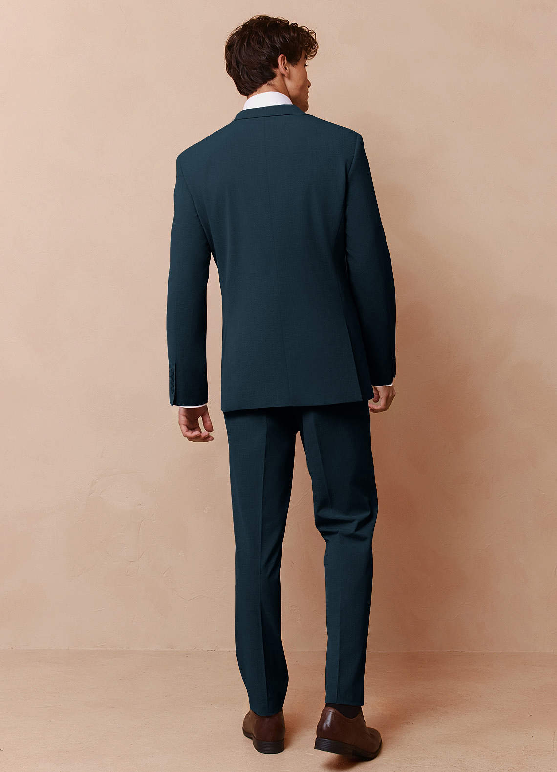 front Savile Teal Wool Blend 3-Piece Suit