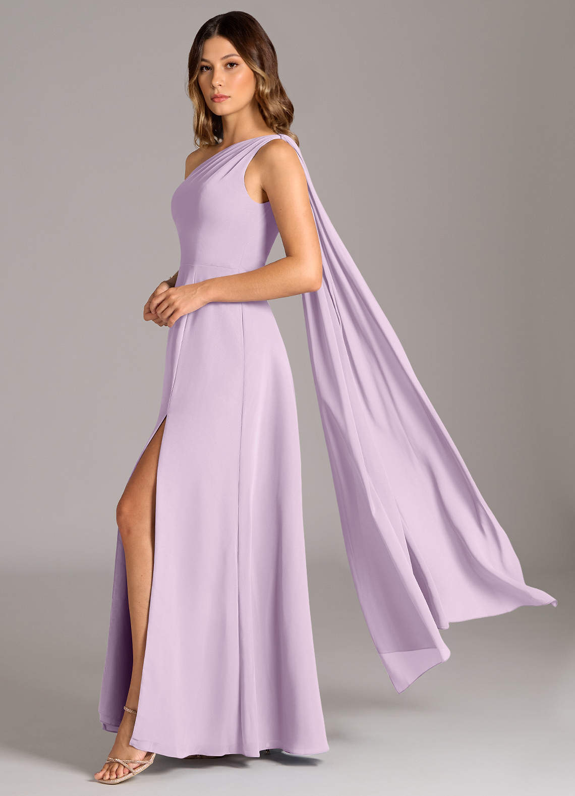 Azazie Tella Frosted Lilac Chiffon Bridesmaid Dresses | Azazie