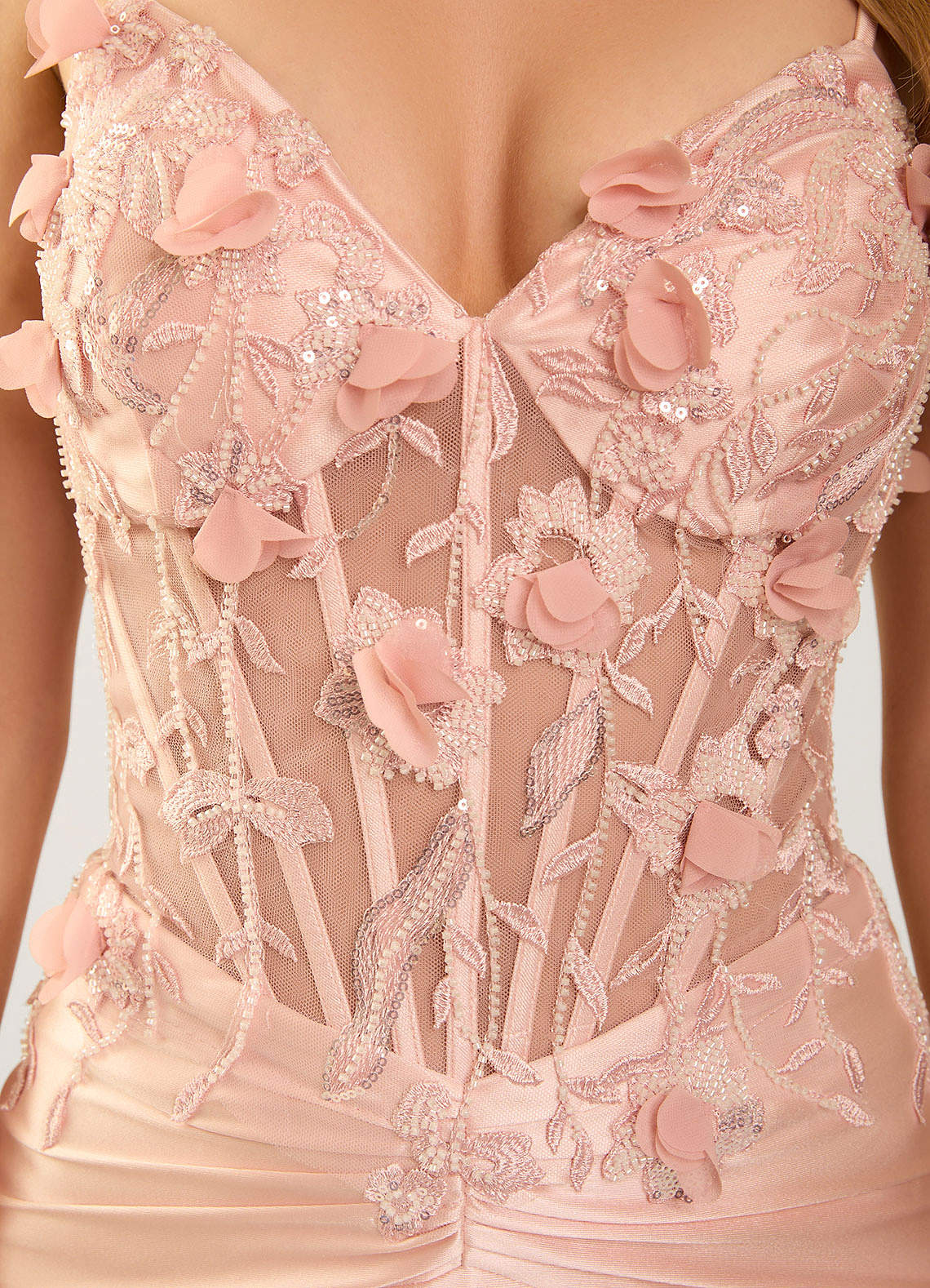 peach corset prom dress Elarow Pink 3D Flower Beading Satin Ready to Ship Flying Dress for Plus Color:Berry Indigo 34 cm / 13.39 coral prom dress Over Skirt