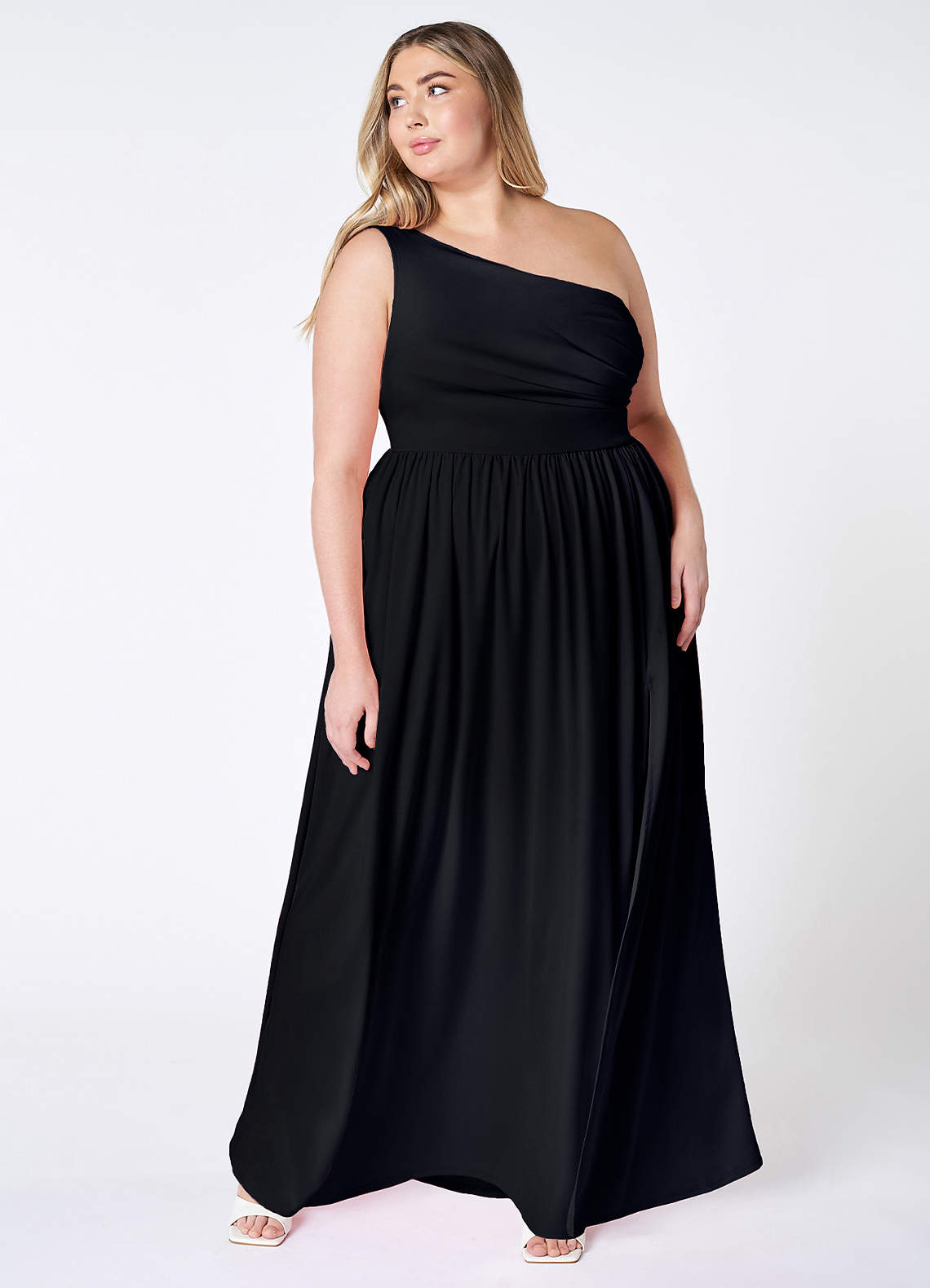 On The Guest List Black One-Shoulder Maxi Dress image1
