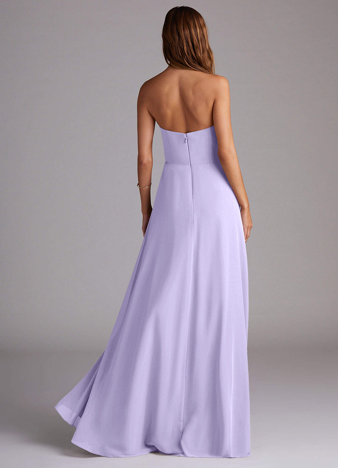 Azazie Wren Abiti da Damigella Abito Convertibile A-Line in Chiffon Spacco Laterale Lilla image1