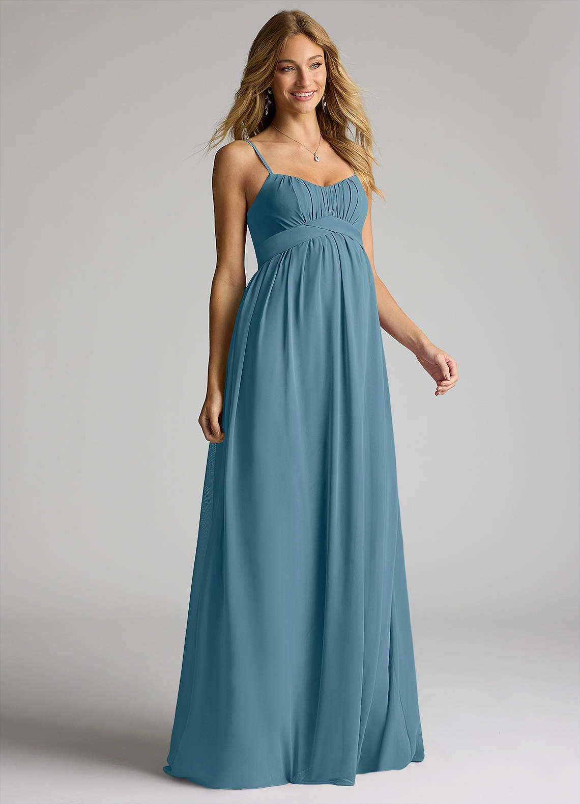 Azazie A-Line/Princess Sweetheart Floor-Length Chiffon Maternity Bridesmaid Dresses - Bermuda