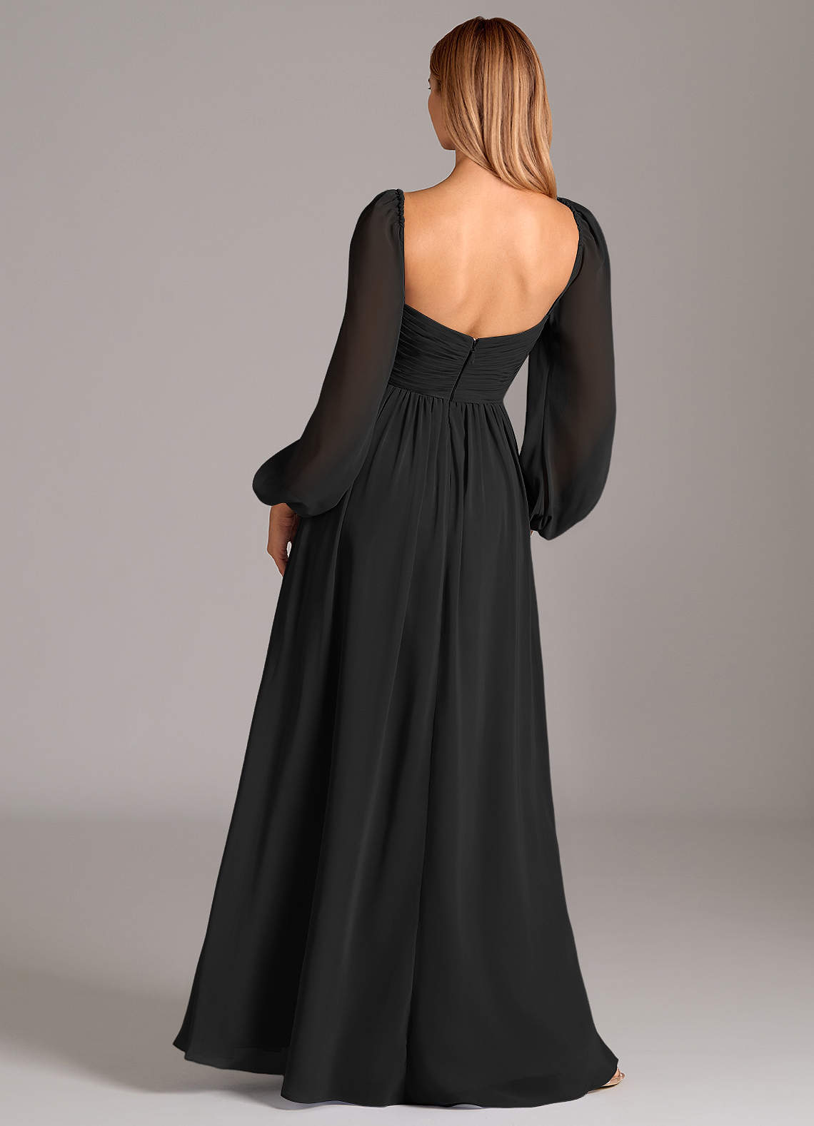 Azazie Bailee Black Chiffon Bridesmaid Dresses
