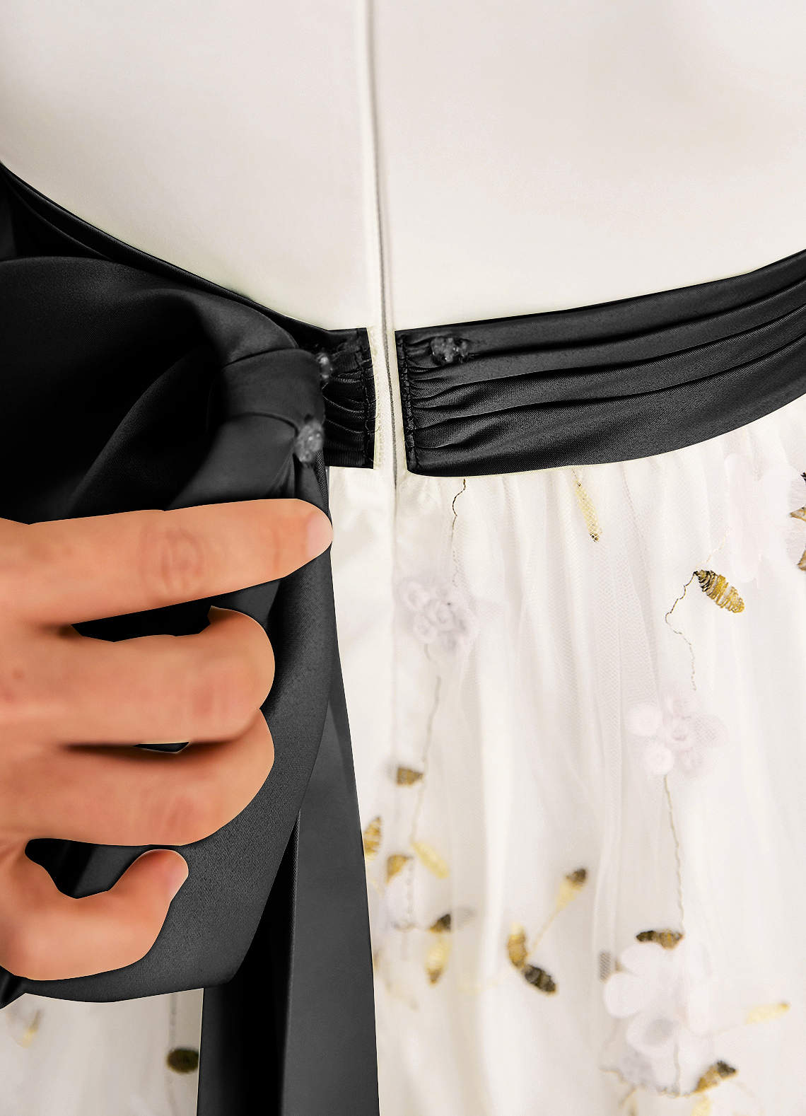 Azazie Pollie Flower Girl Klänningar Klä A-Linje i Tyll Rosett image6