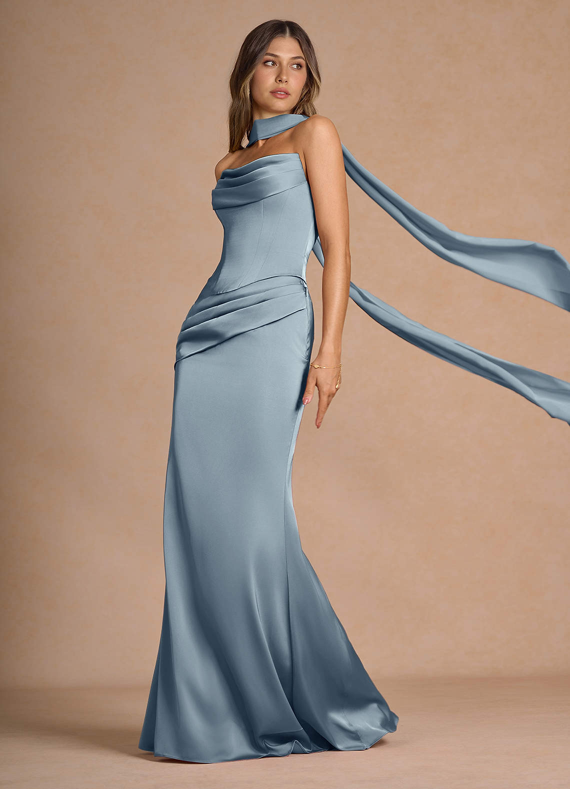 Sorrel Powder Blue Corset Two-Piece Sets | Azazie