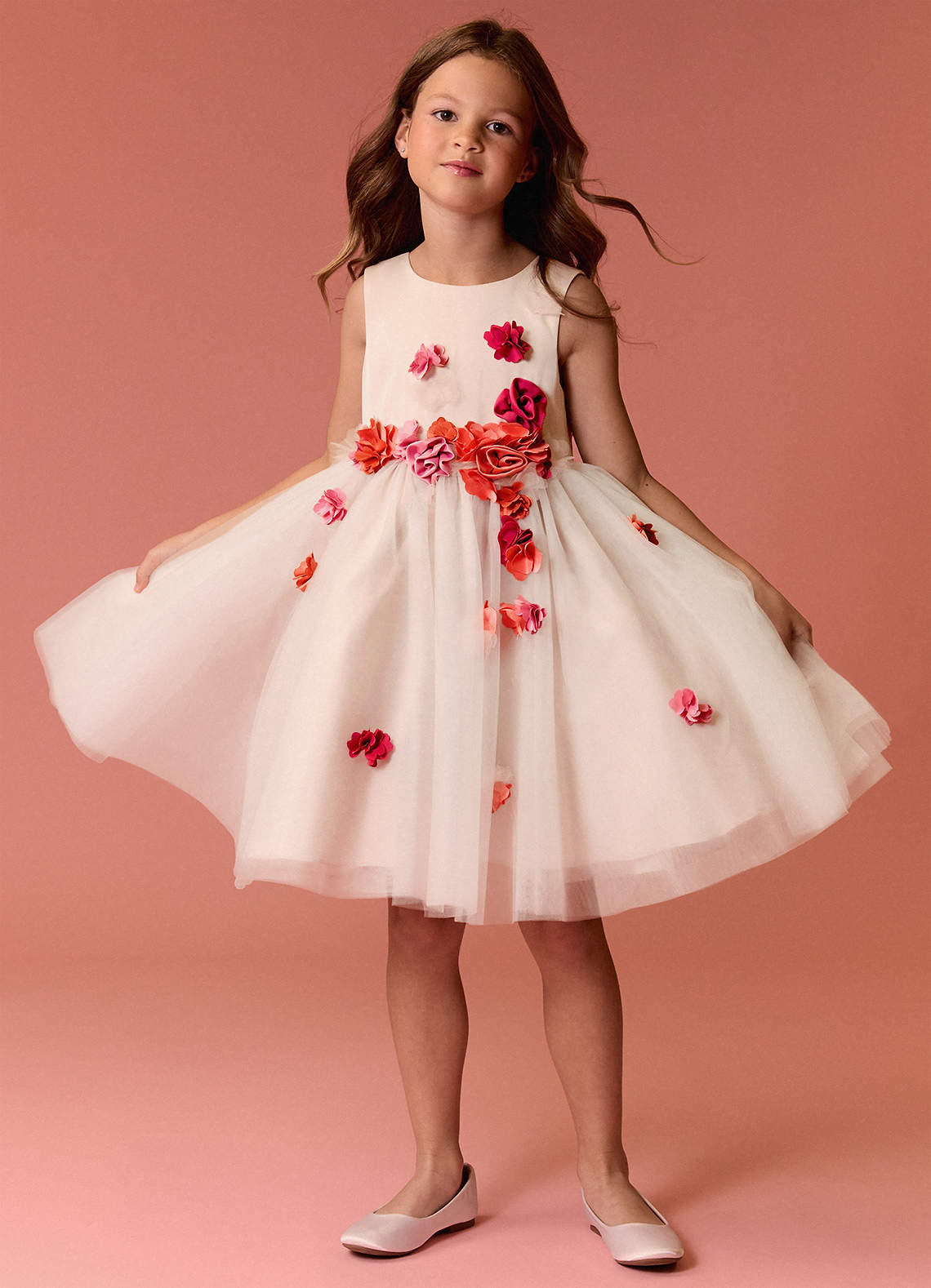 Barbie ♥ Azazie Flower Girl Dresses Floral Satin and Tulle A-line Dress image1