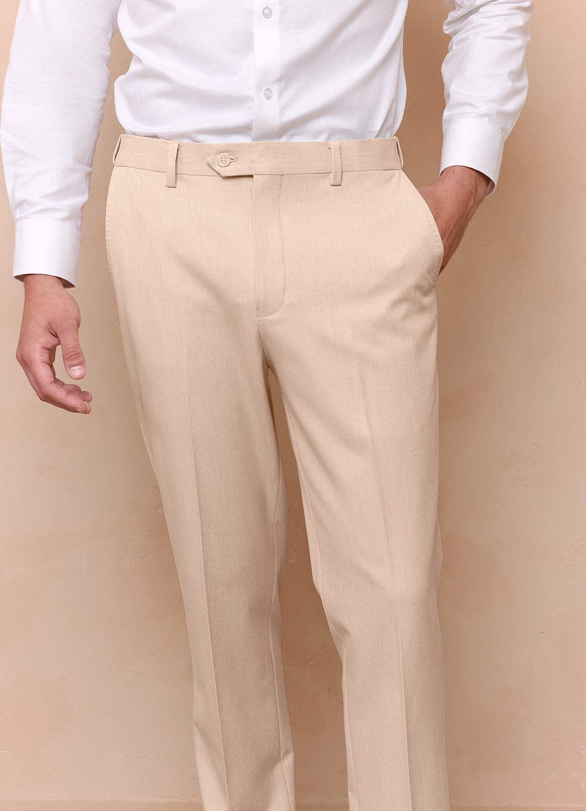 front Savile Gelbbraun Anzughose aus Wollmischung