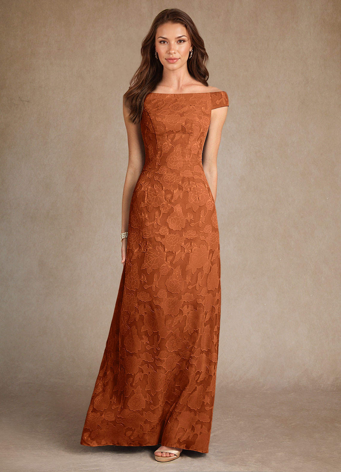chinese dress ladies ADIRA LACE BURNT ORANGE TIERED RUFFLE MIDI DRESS main image 0
