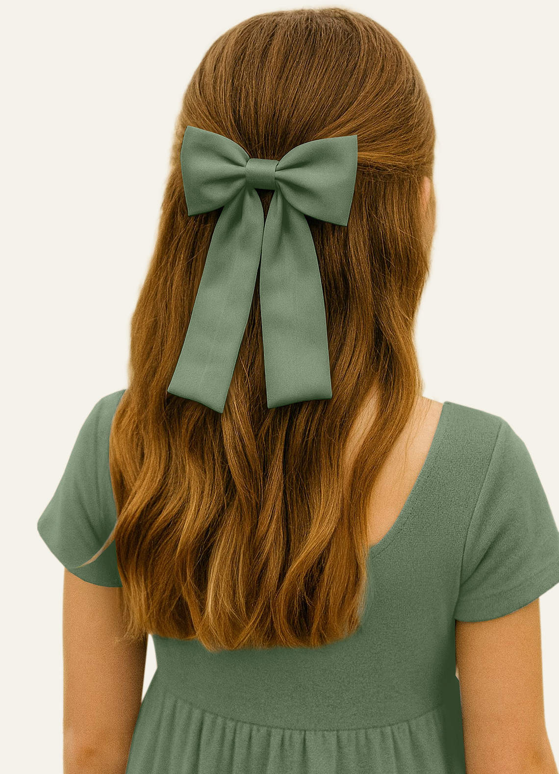 front Girls Satin Bow Hair Clip