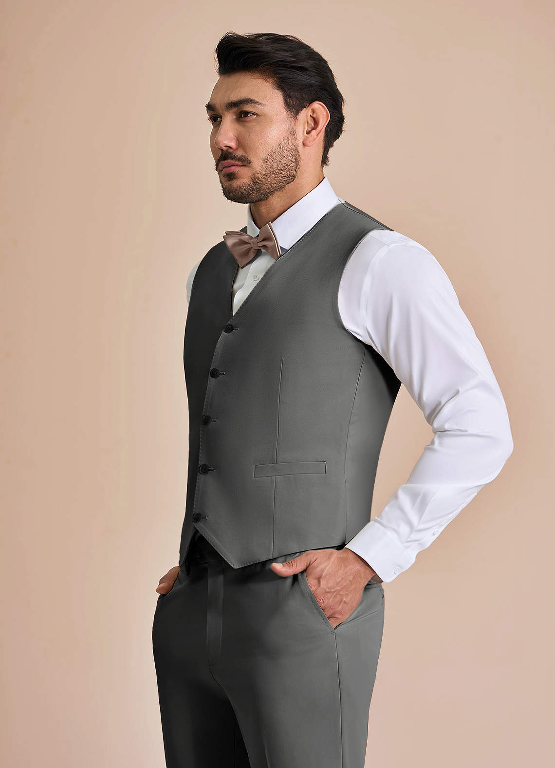 front William Charcoal Comfort Blend Suit Vest