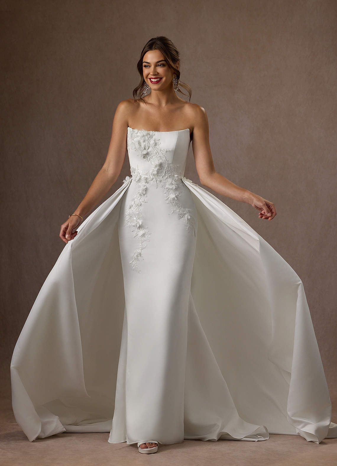 Azazie Sersi Wedding Dresses Diamond White Mermaid Strapless Matte Satin Dress image1