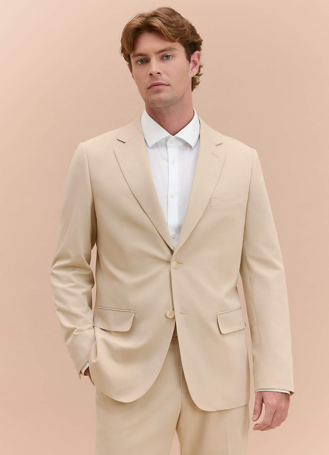 front William Tan Comfort Blend  Suit Jacket