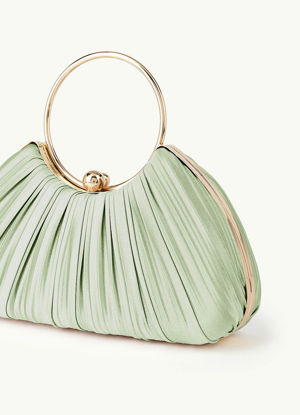 front Matching Color Metallic Satin Block Low Heel Sandals & Pleated Handbag Set