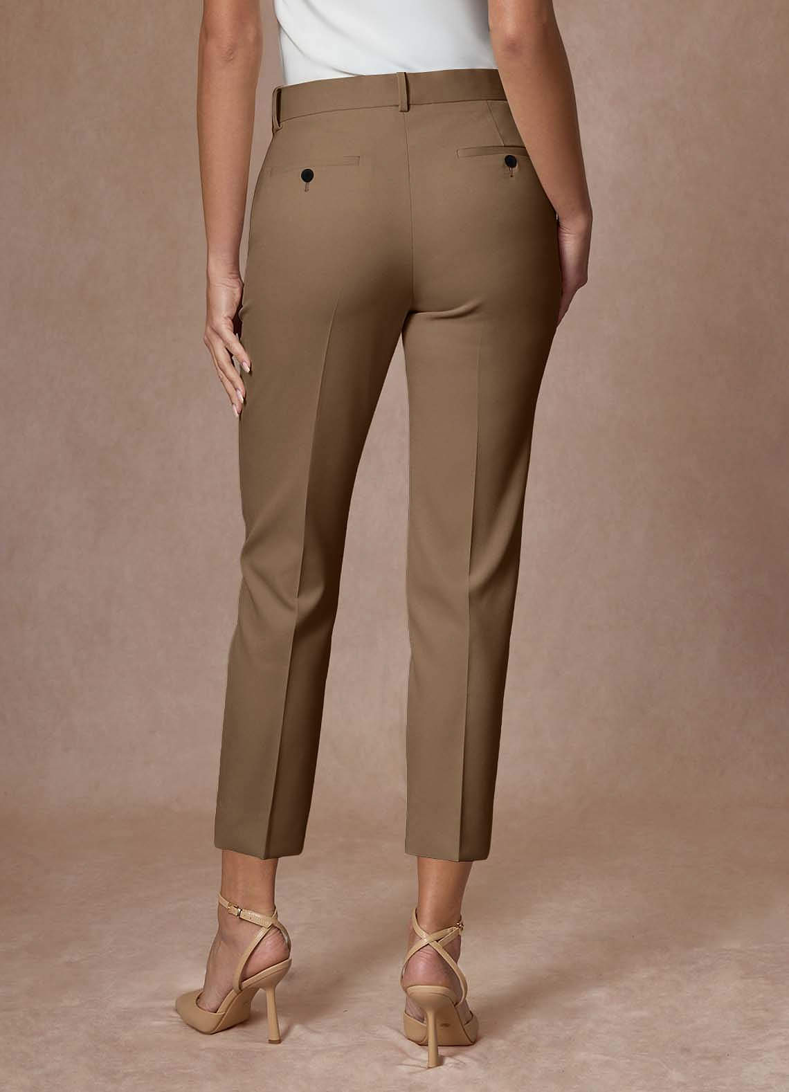 front Whitney Trufa Pantalones de vestir recortados de alto rendimiento con tejido refinado