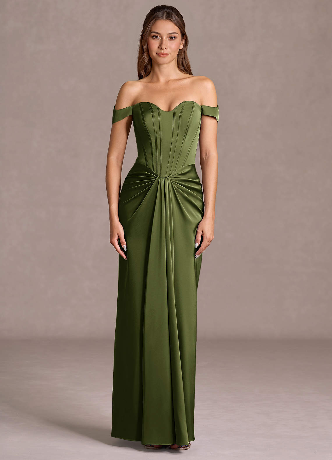 Maxi jurk Lorelei Olijf image1