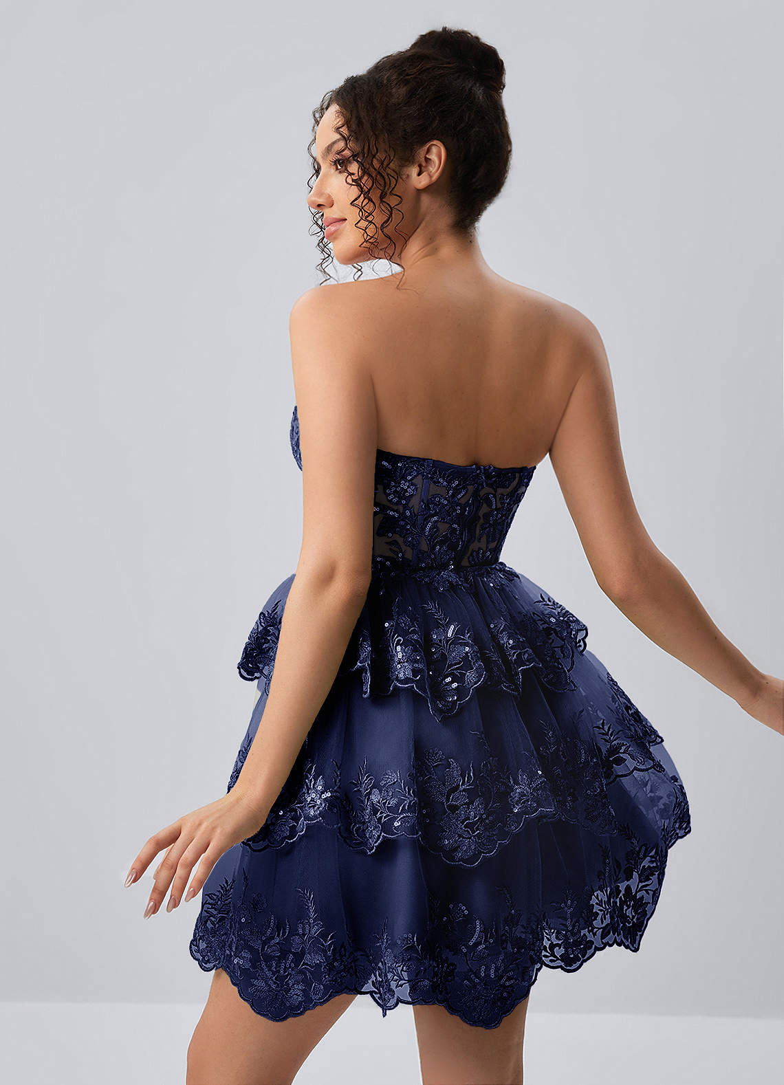 a line corset mini dress Short Scoop-Neck Short A-Line Grad Dress with Corset White / Small
