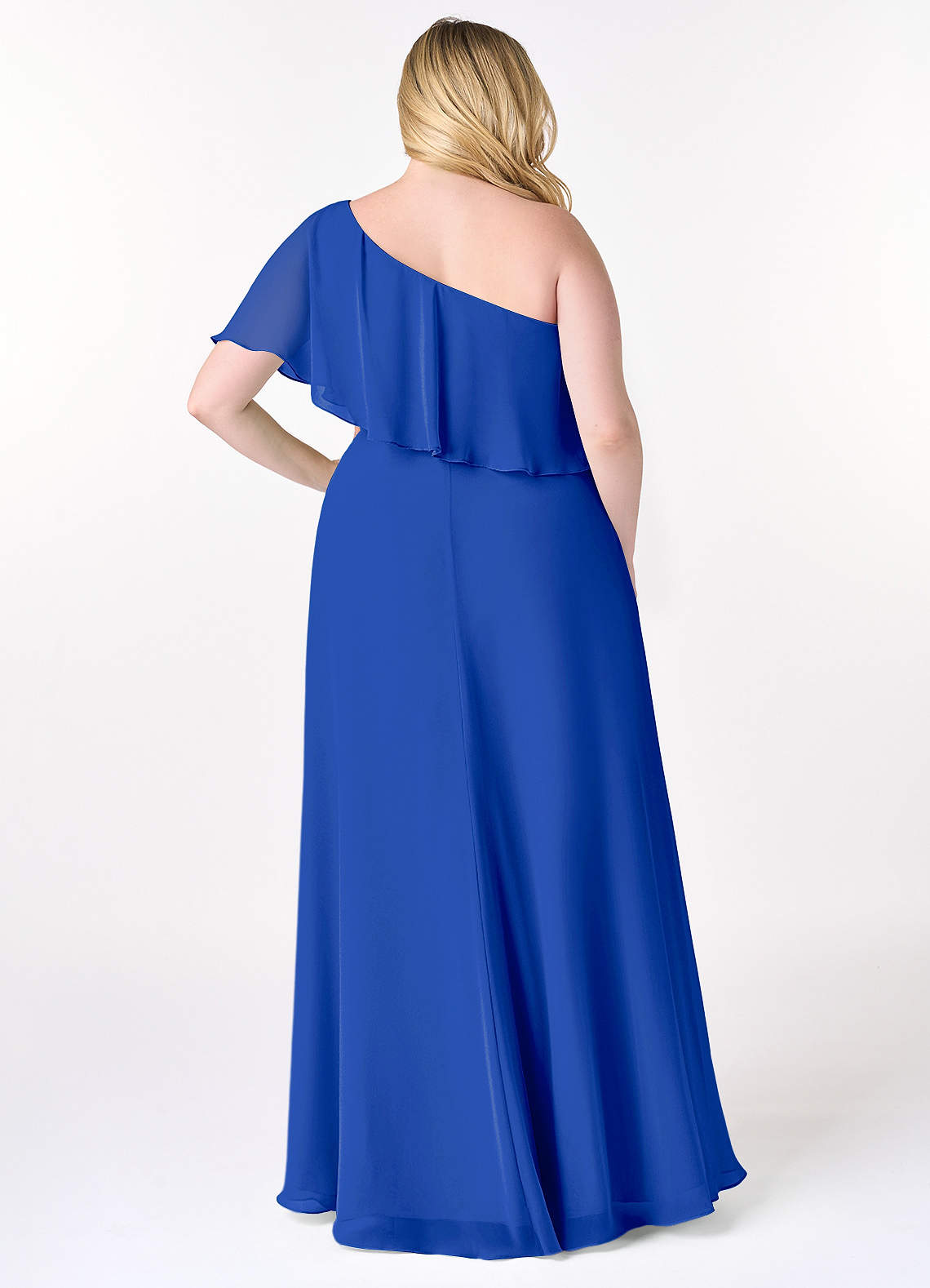 Azazie Lizzy Bridesmaid Dresses A-Line One Shoulder Chiffon Floor-Length Dress image1