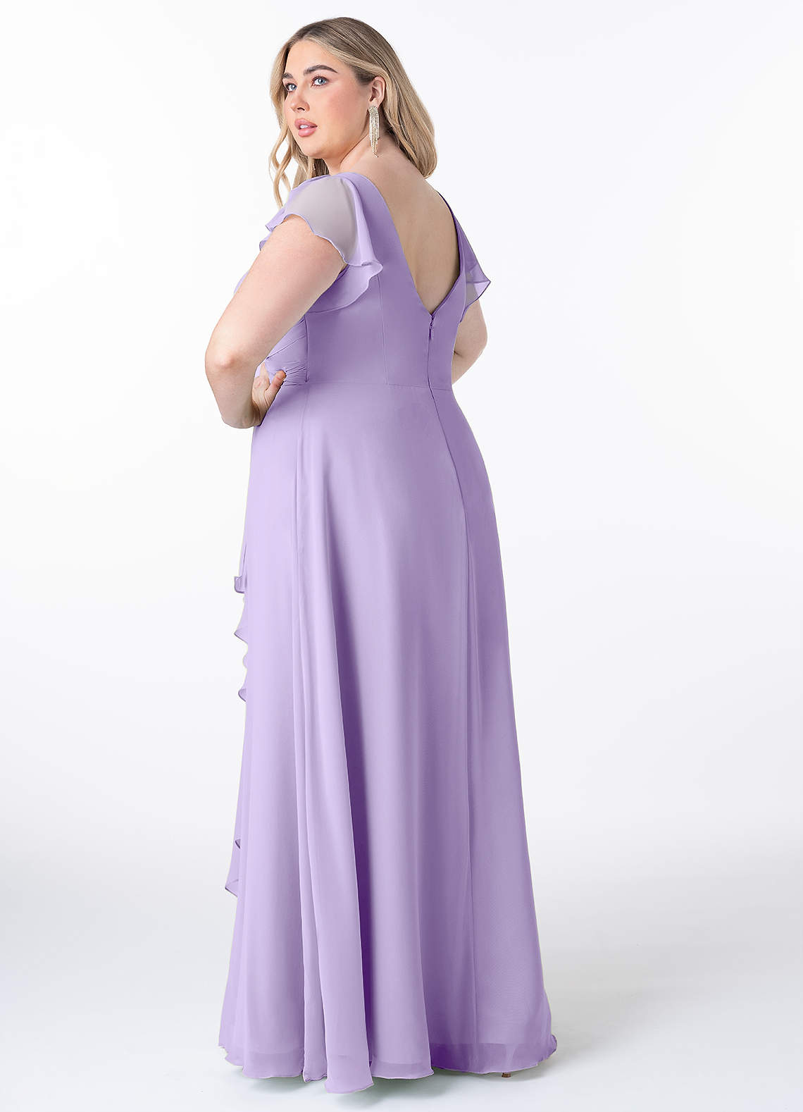 Azazie Omari Bridesmaid Dresses Lilac A-Line Chiffon Dress image1