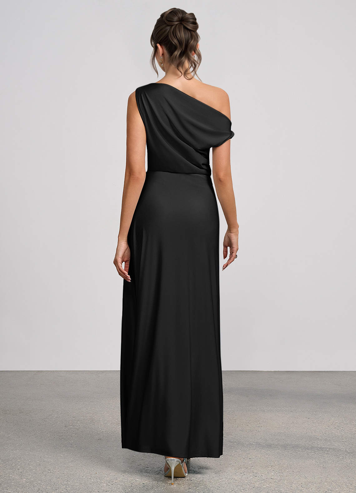 Elowen Black Stretch Knit Maxi Dress image4