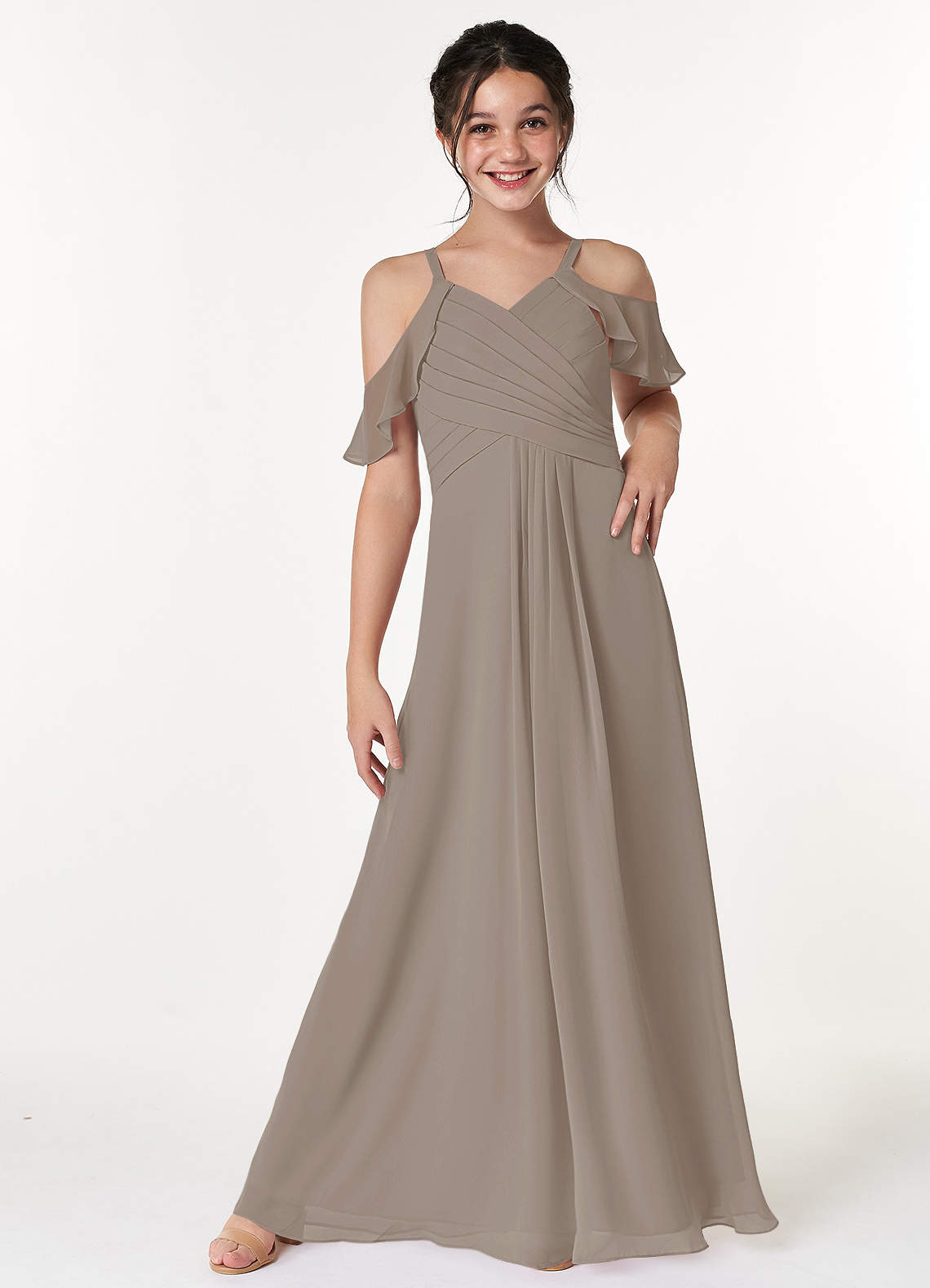 Taupe junior outlet bridesmaid dress