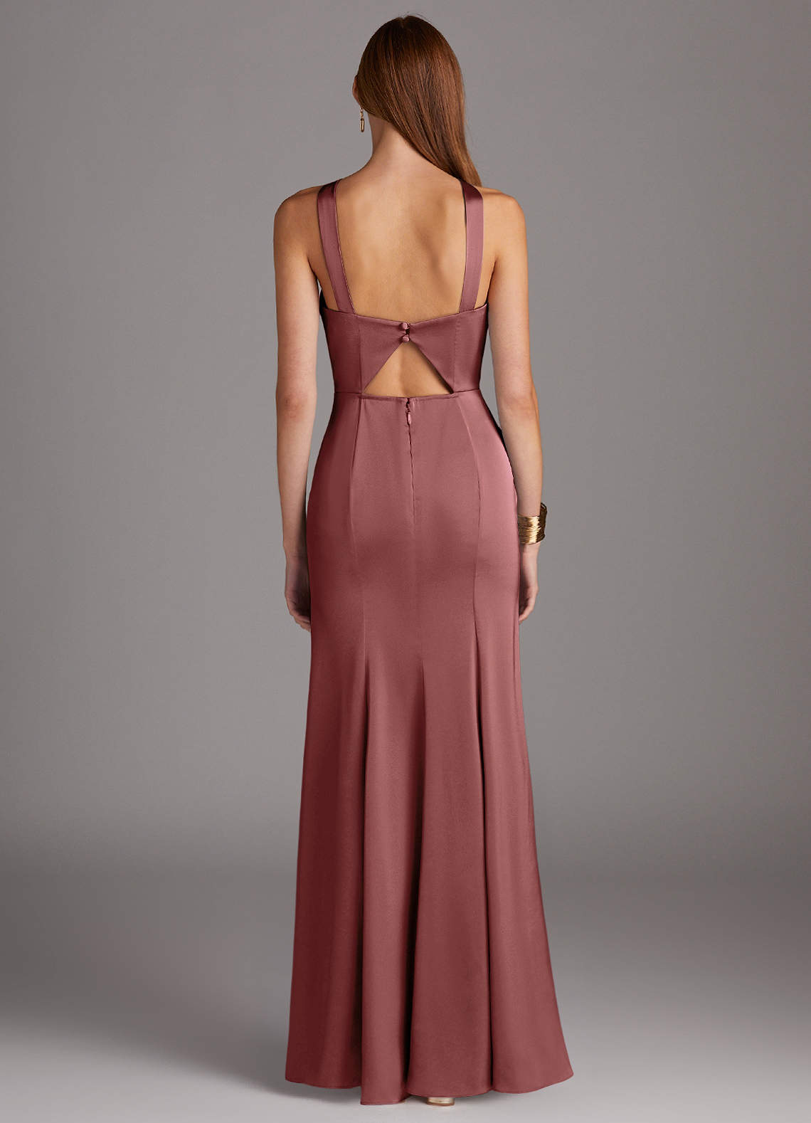 Azazie Elana Vente Finale Robe Sirène en Satin extensible Fente Latérale Améthyste image3