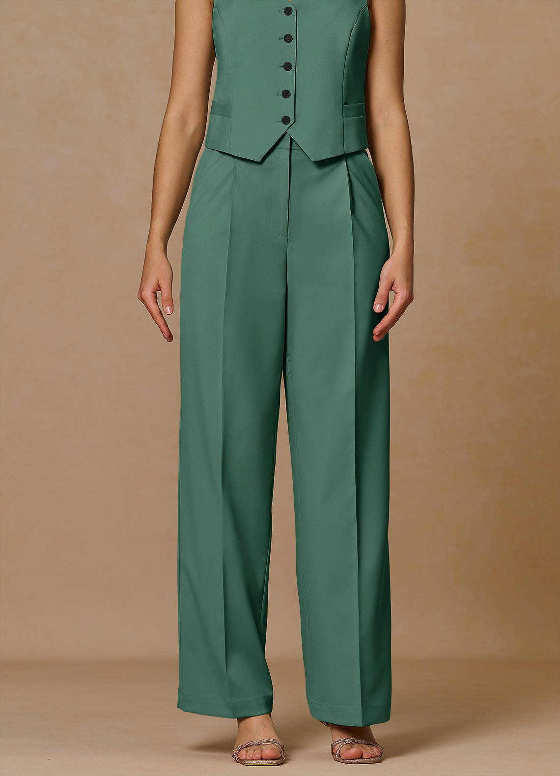 front Rowan Eukalyptus Raffinerede vævede performancebukser