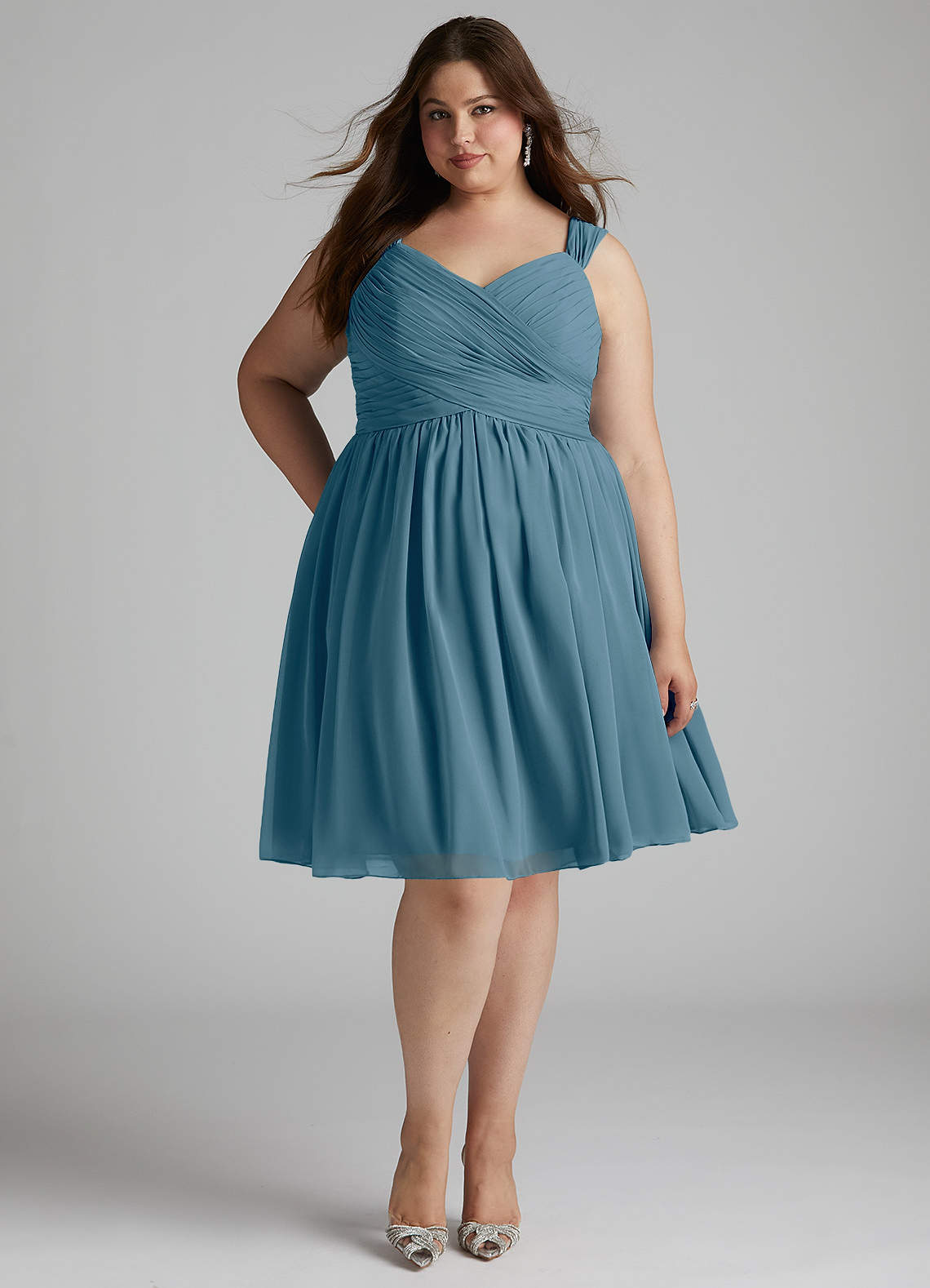 Azazie Angie Bridesmaid Dresses Bermuda A-Line Corset Chiffon Dress image1