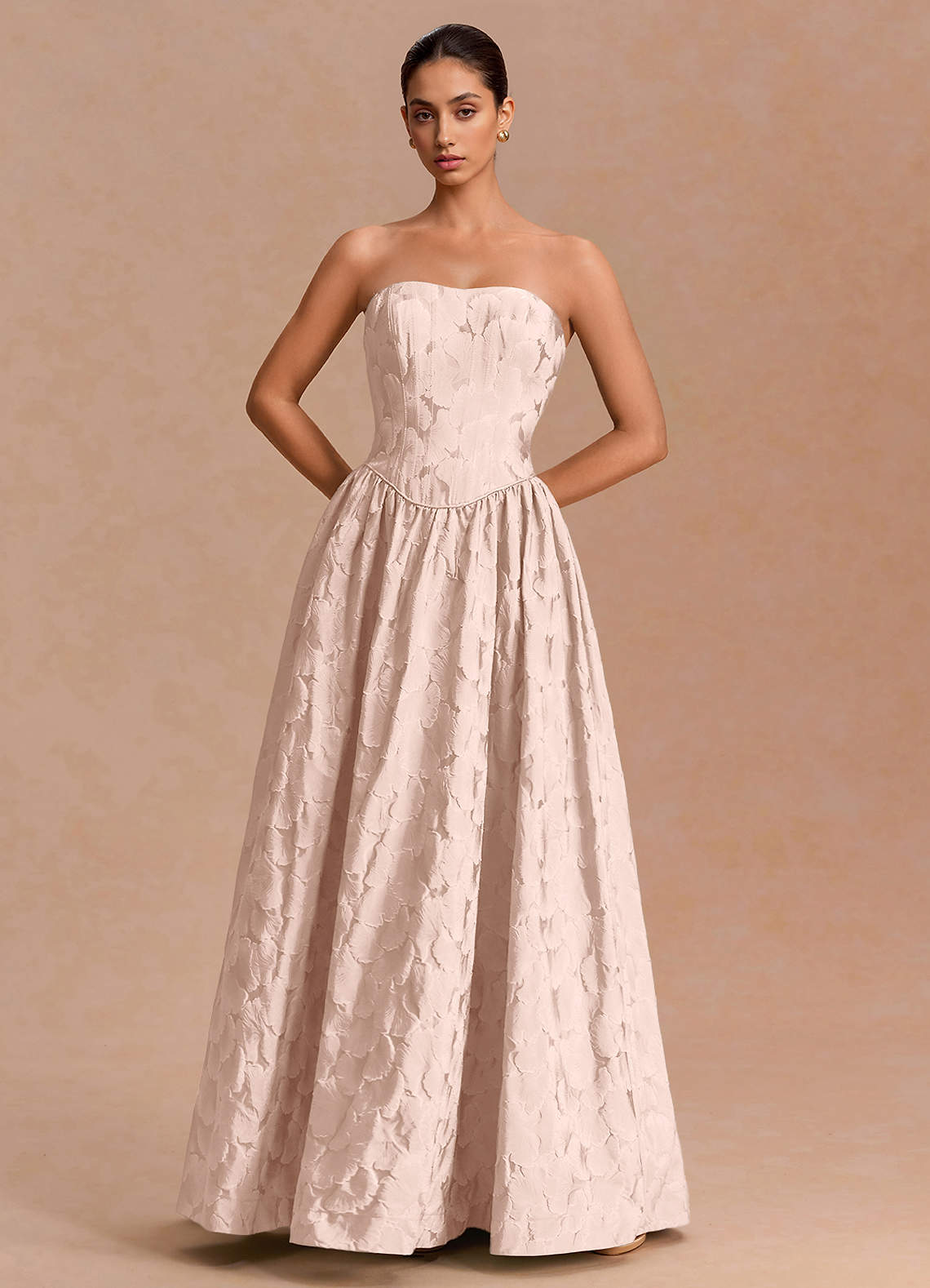 baby pink maxi dress formal Azazie A-Line Evening for Events 8.0