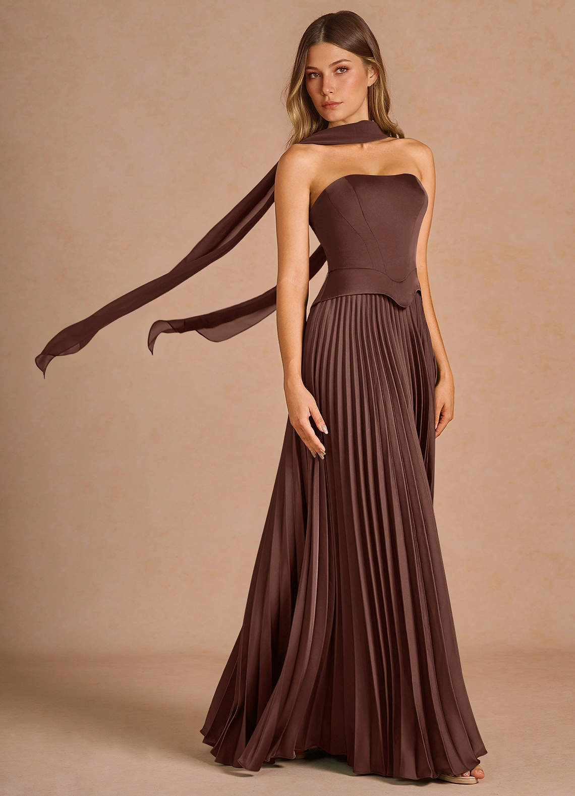 Rylan Mocha Coco Maxi Dress Ready to Ship | Azazie