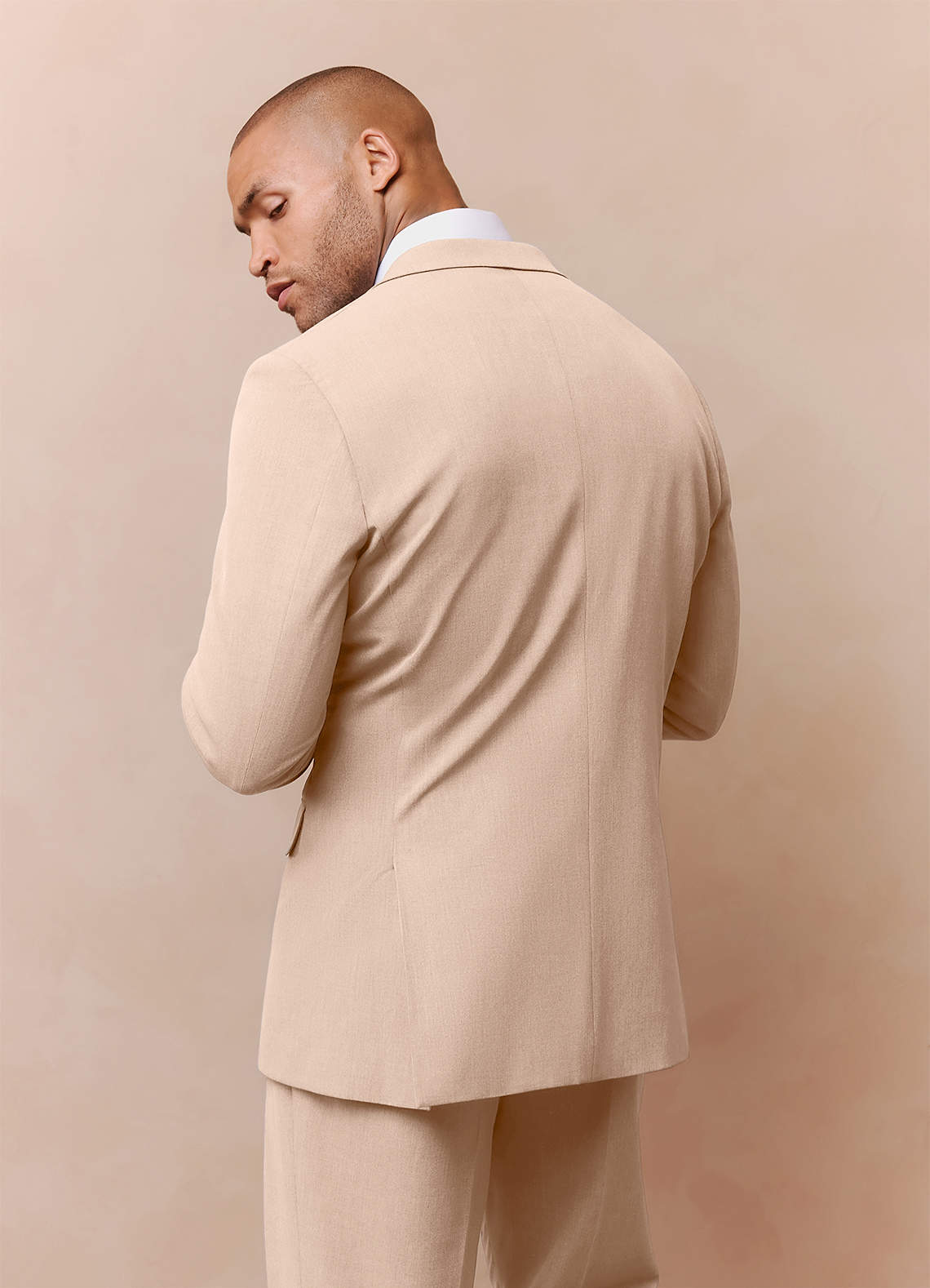 front Savile Tan Wool Blend Suit Jacket