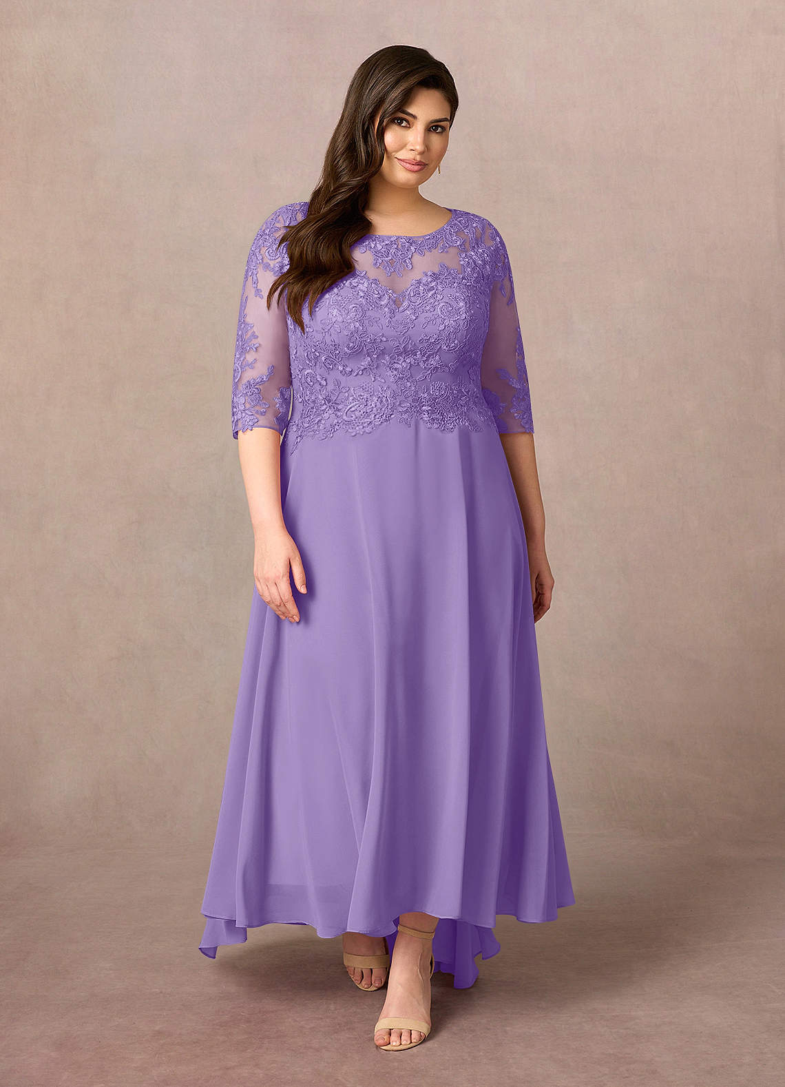 Azazie Monza Mother of the Bride Dresses Tahiti A-Line Lace Chiffon Dress image1