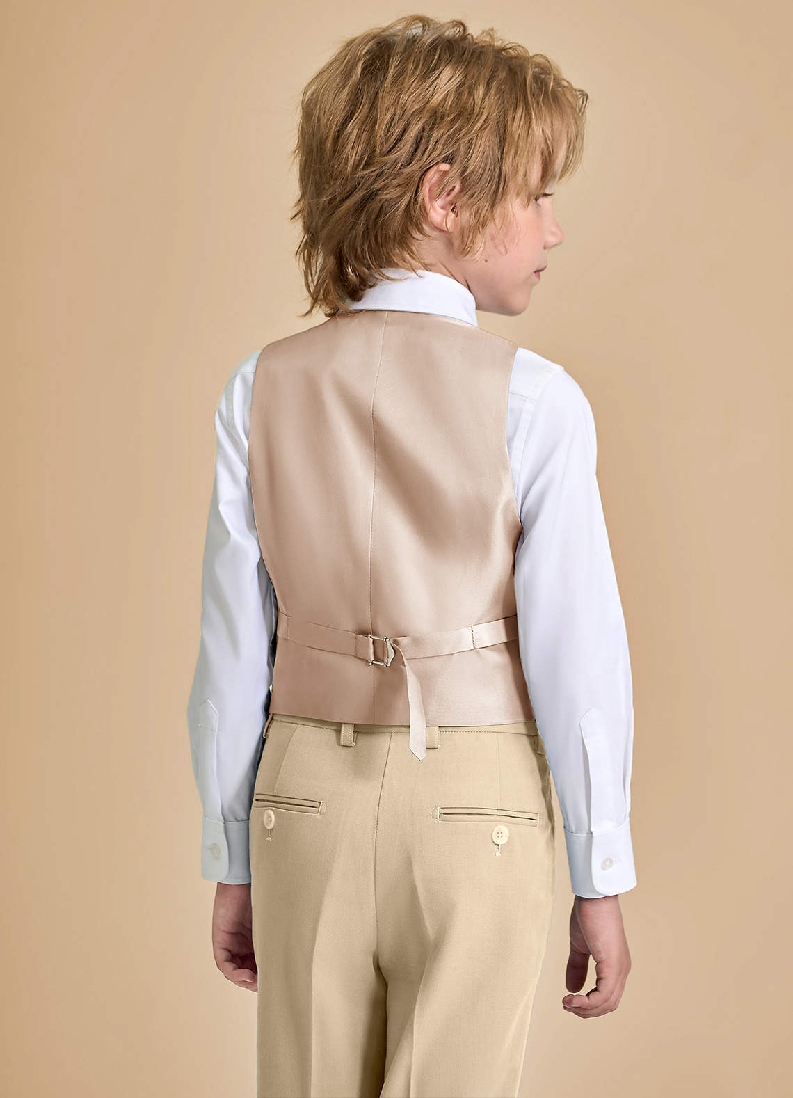 front Oliver Boys Tan 3-Piece Suit