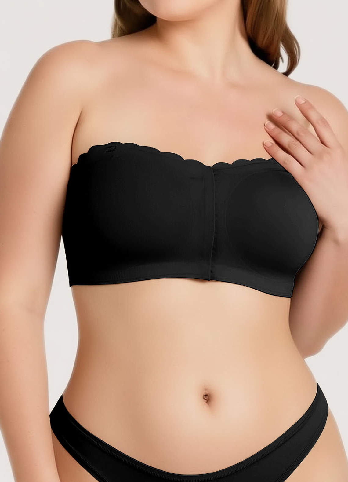 front Front‑Hook Anti‑Slip Scalloped Push‑Up Bra