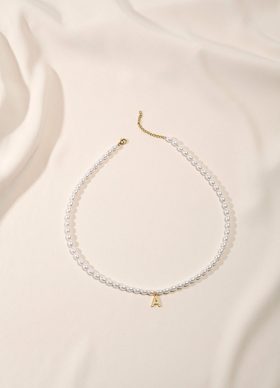 front Letter Pearl Necklace