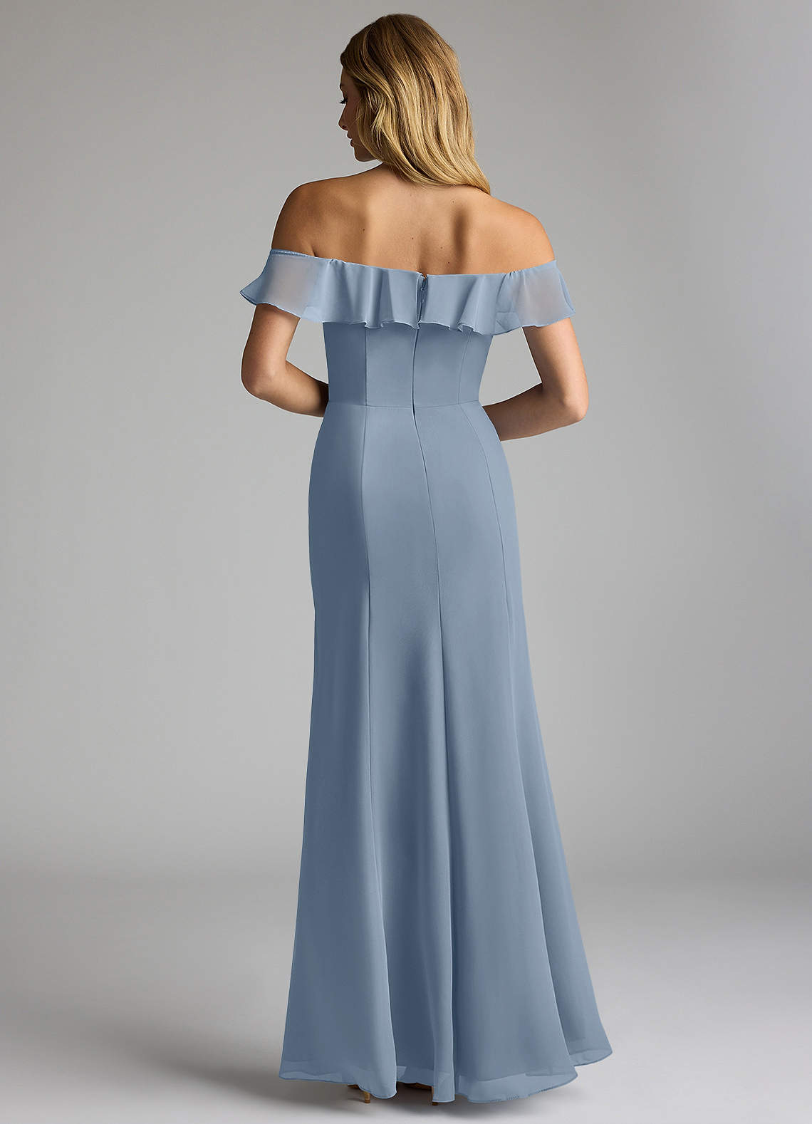 Azazie Sophie Ready to Ship Dusty Blue Chiffon Bridesmaid Dresses | Azazie Azazie Sophie Ready to Ship Dusty Blue Chiffon Bridesmaid Dresses | Azazie
