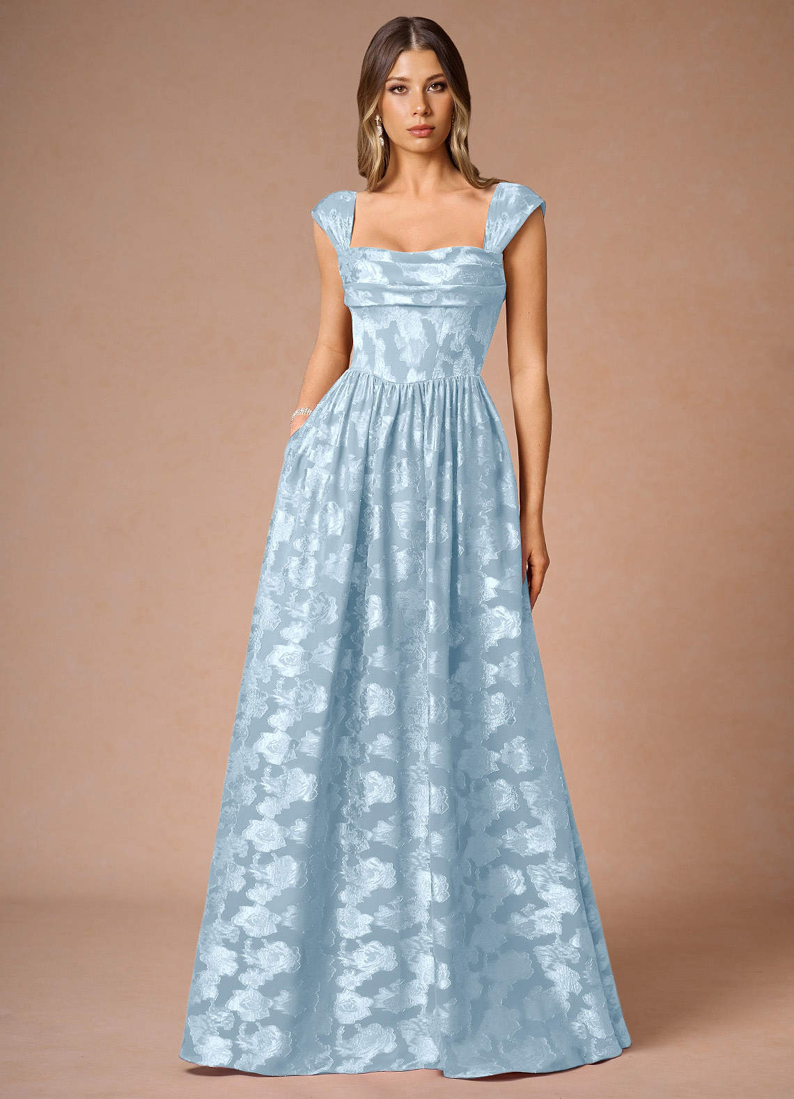 Hazel Powder Blue Pleated Maxi Dress image1