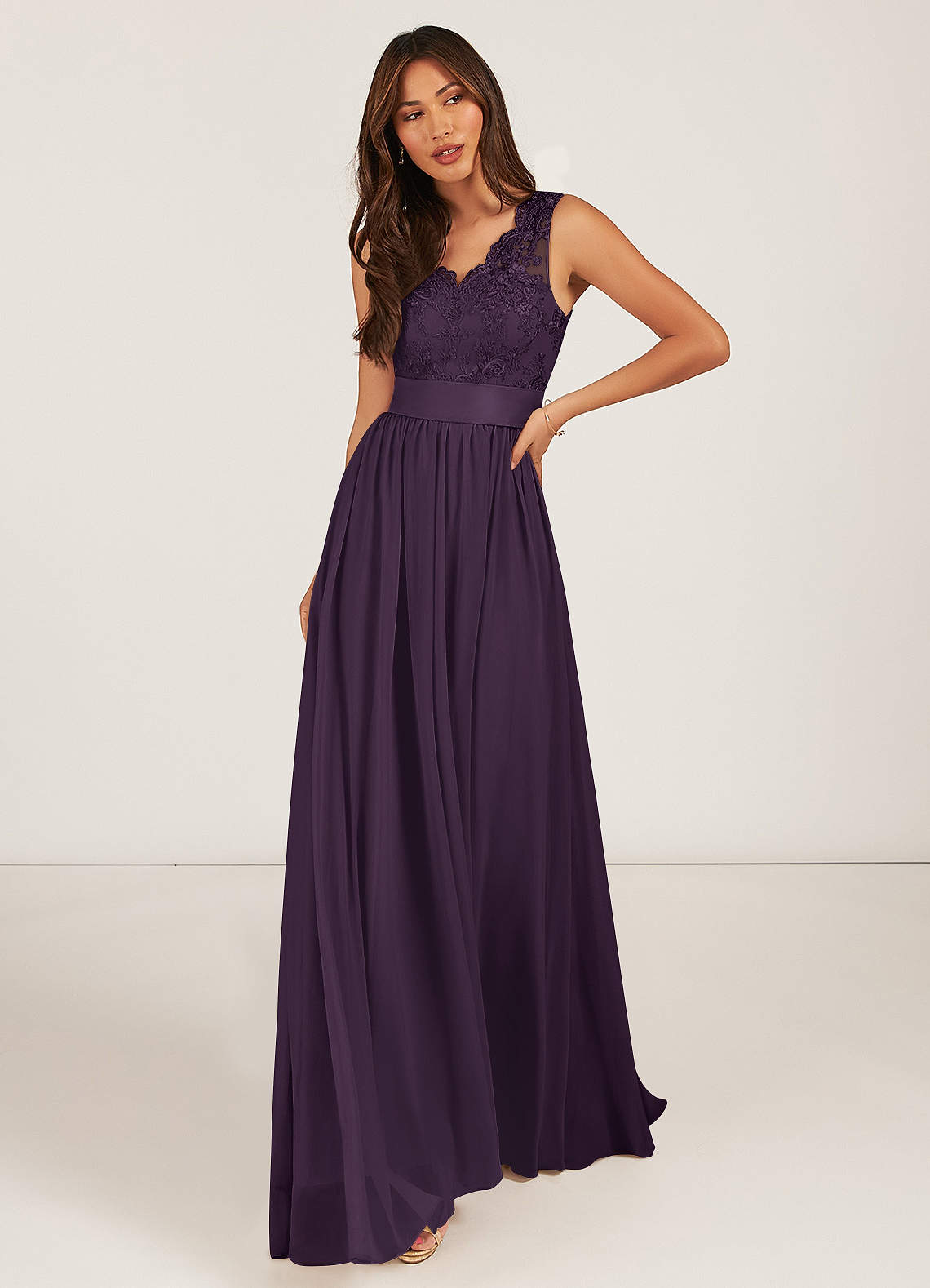 Azazie Gertrude Plum Bridesmaid Dresses | Azazie