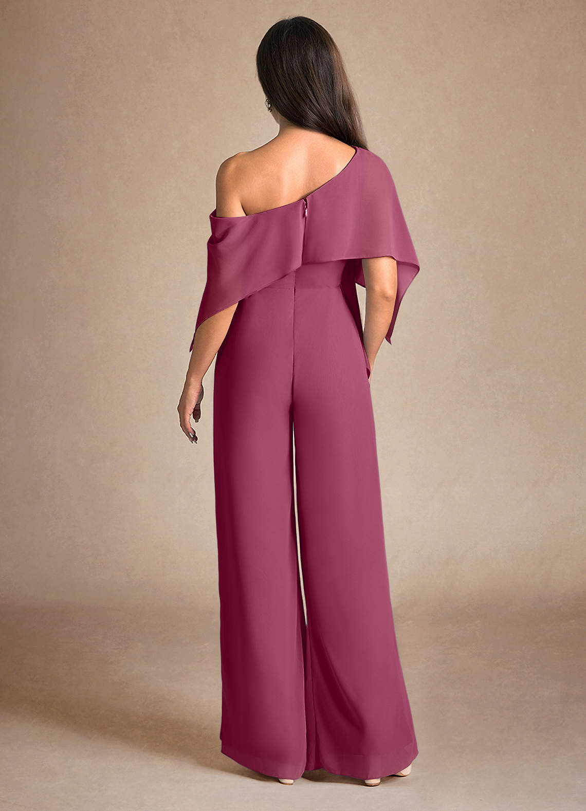 Azazie Halima vestidos de madre de la novia Vestido de Mora de Gasa de Mono/Traje de pantalón con Corte Lateral image2