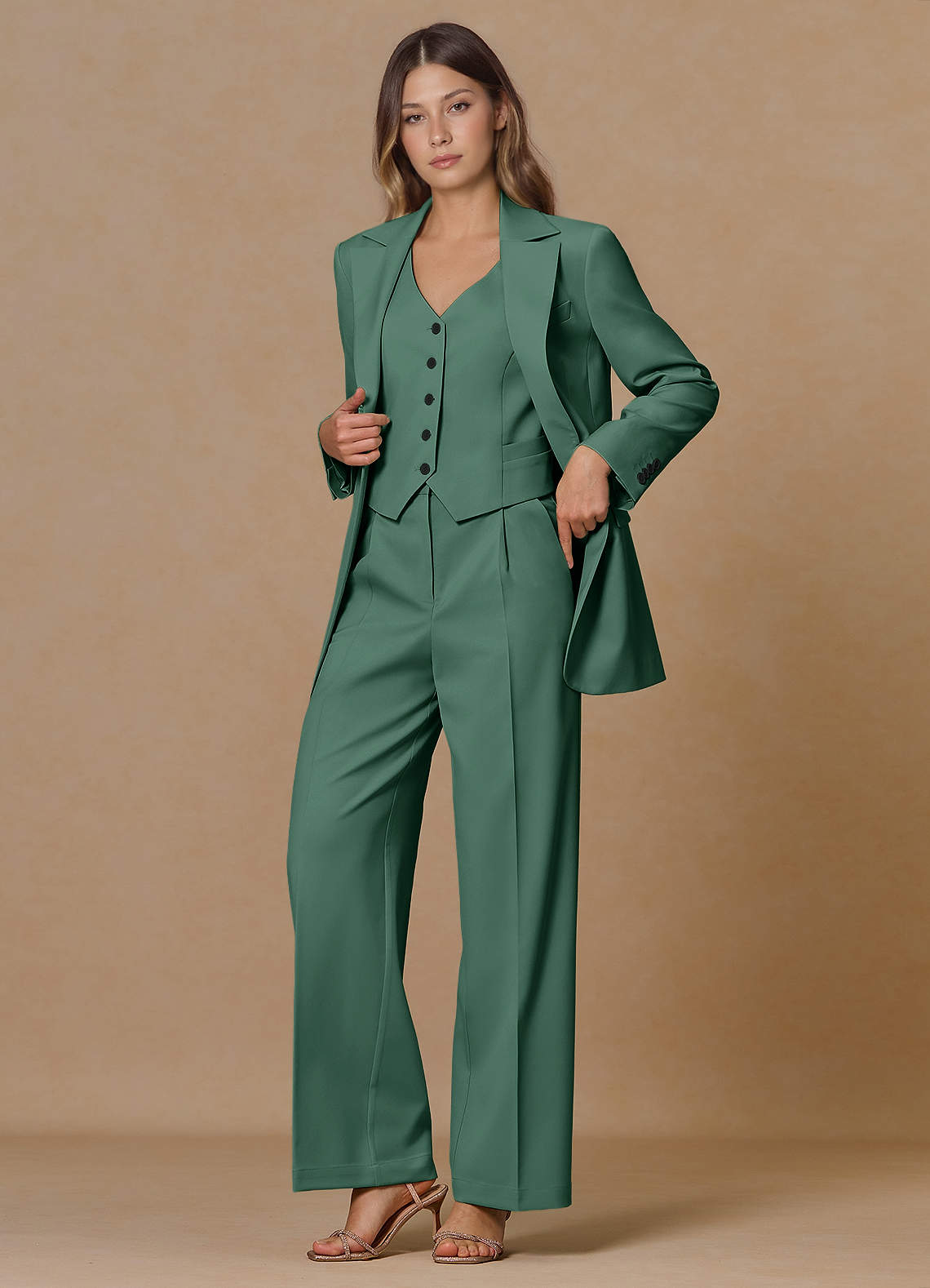 front Rowan Eukalyptus Raffineret vævet 2-delt dragt med høj ydeevne