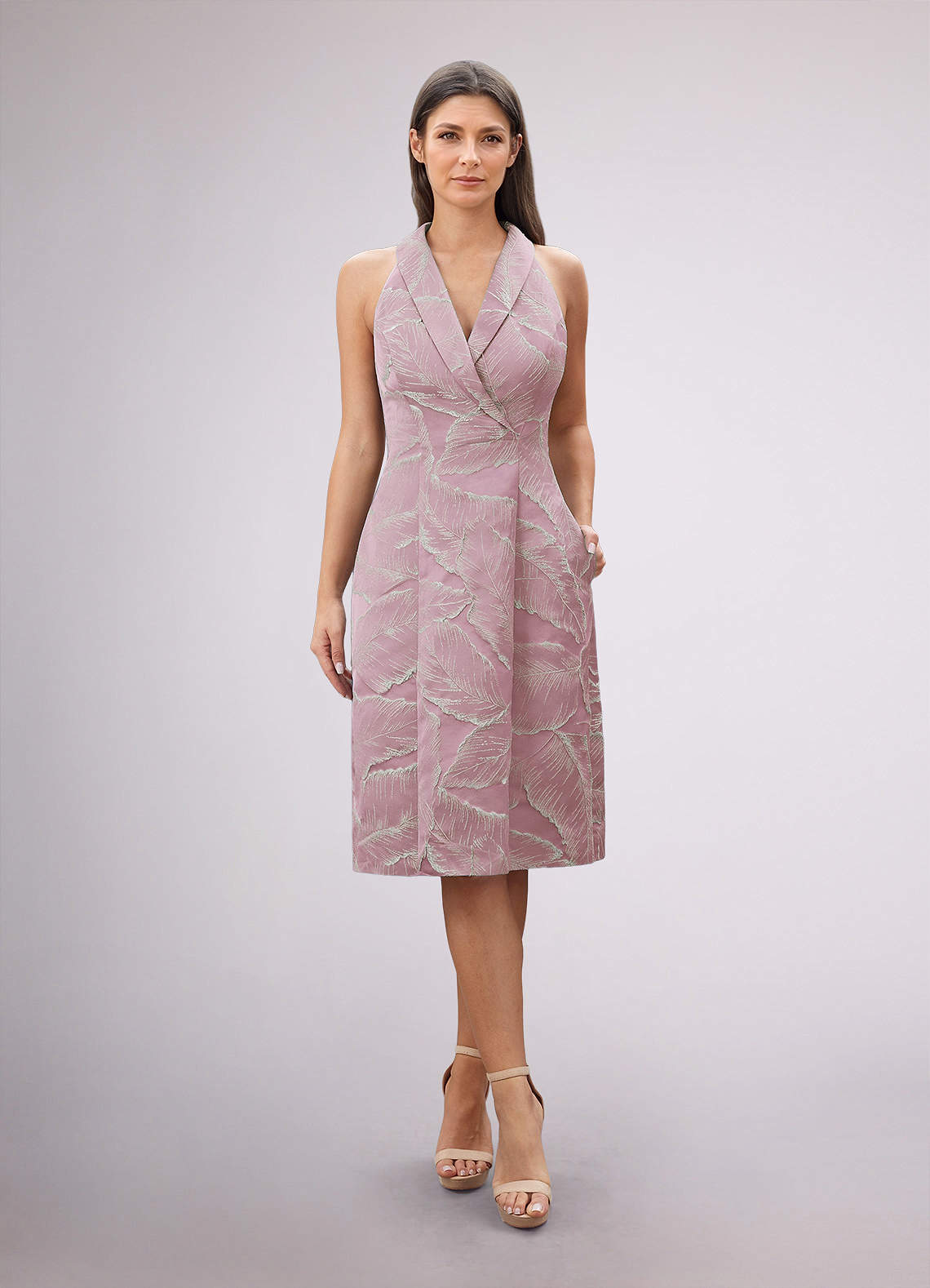 Upstudio Lynn Dusty Rose Sheath Jacquard Dress | Azazie Upstudio Lynn Dusty Rose Sheath Jacquard Dress | Azazie