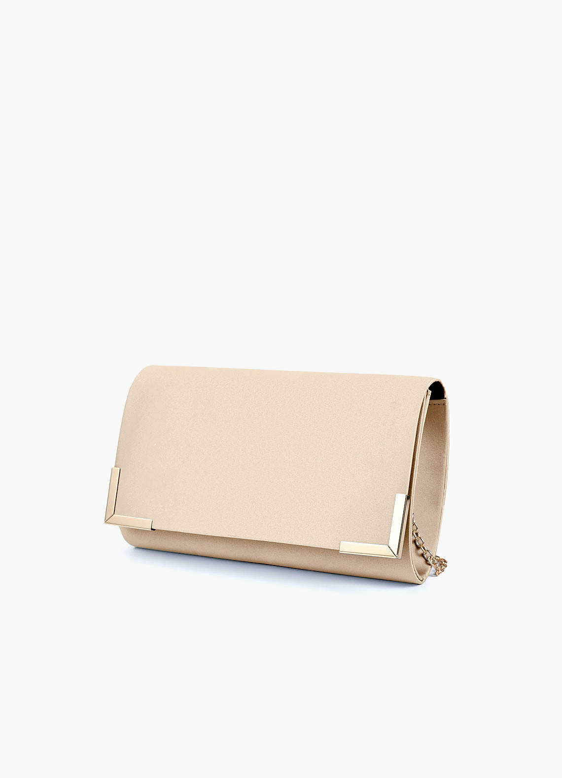 front Matching Color Matte Satin Envelope Clutch Bag