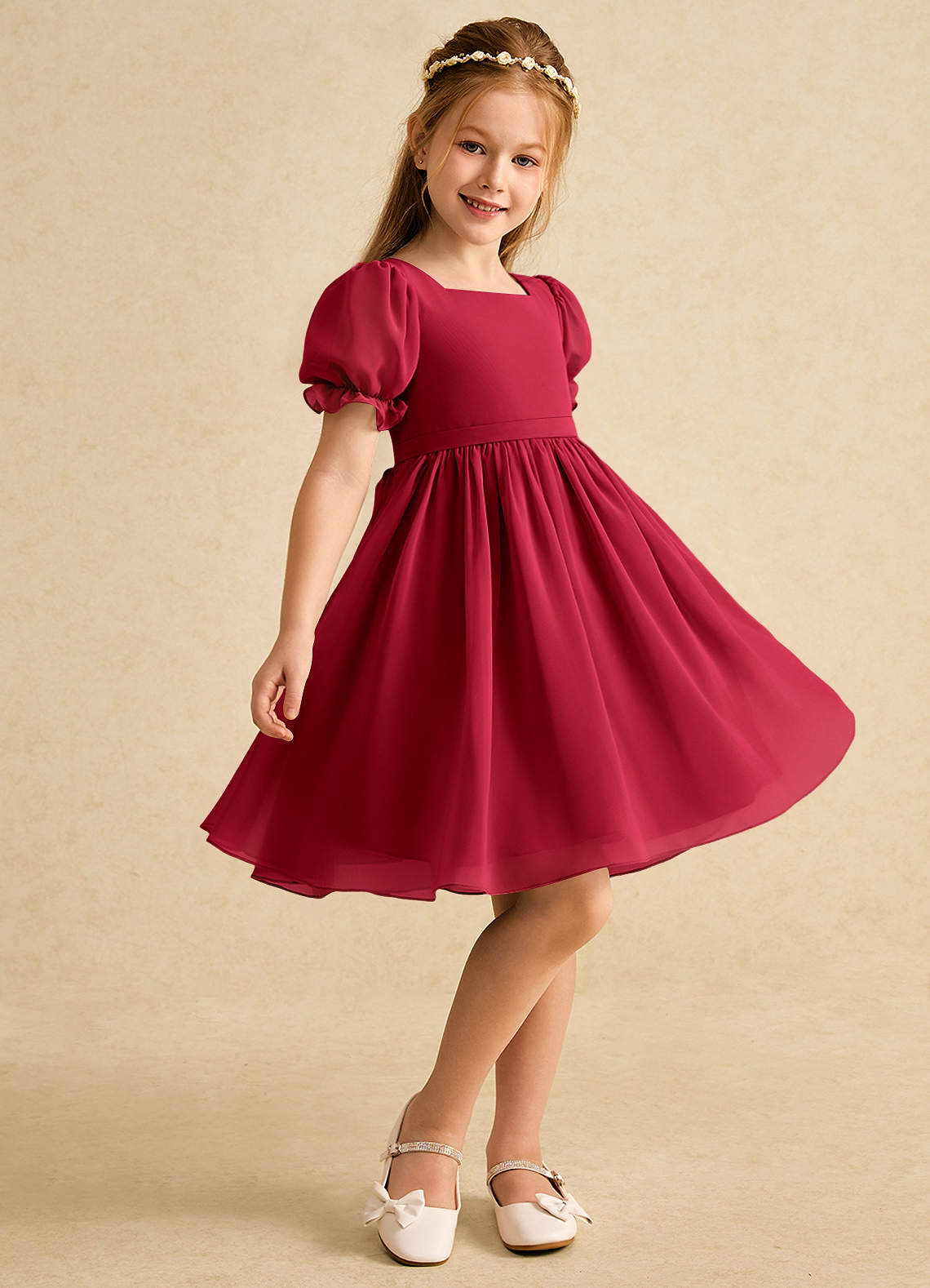 strapless open back dress Tiana Tie Front Knitted Dress-Merida Red main image 1
