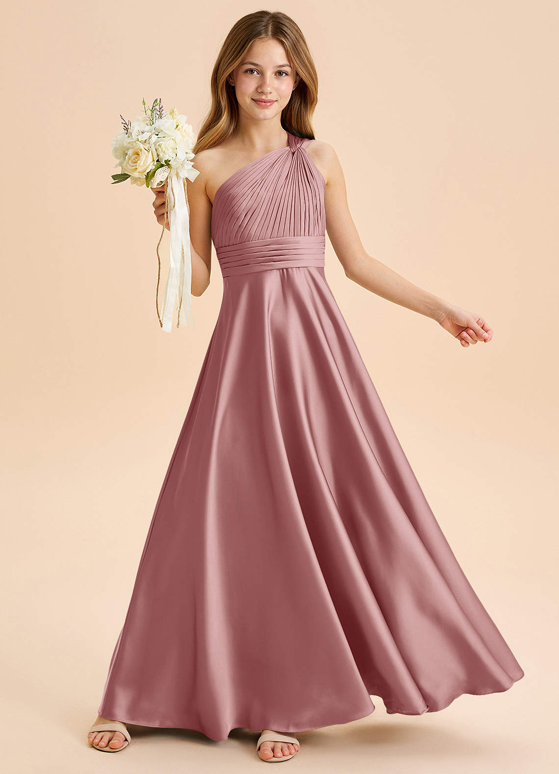 pink rose dresses juniors Viola Girls Dress - Dusty Rose
