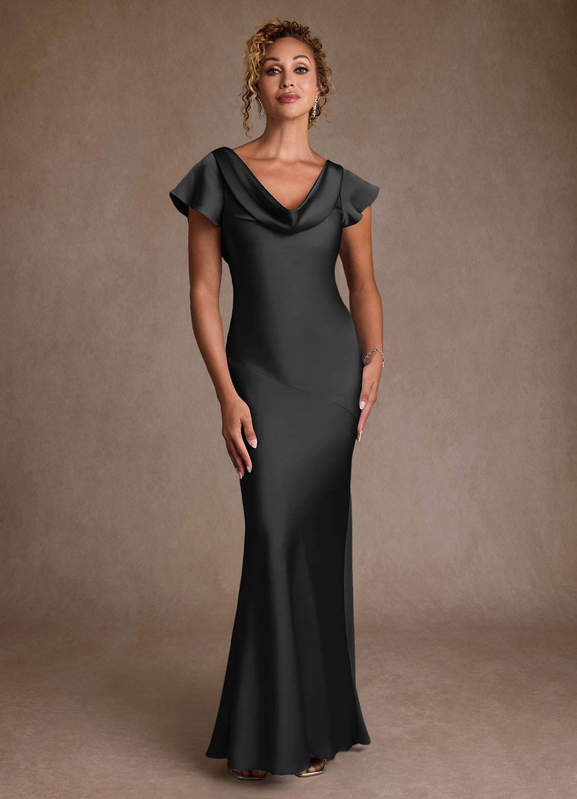 black silk pleated dress Satin Pleated Midi Dress