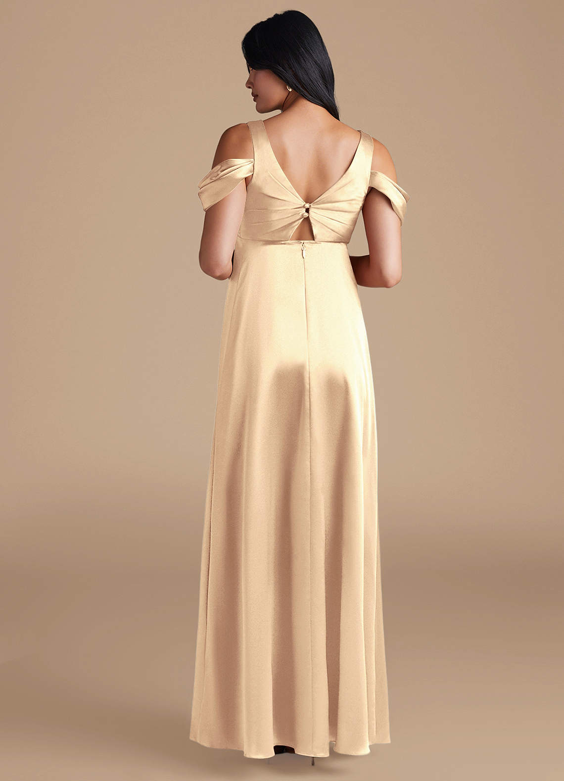 gold satin maternity dress Foil Gown